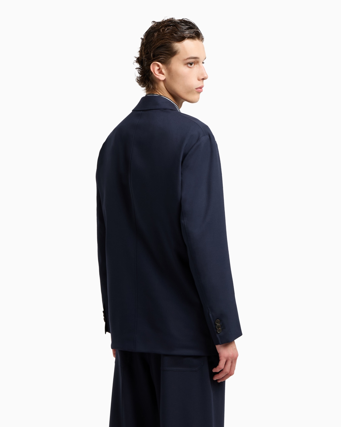 Virgin-wool twill single-breasted blazer Slide 3