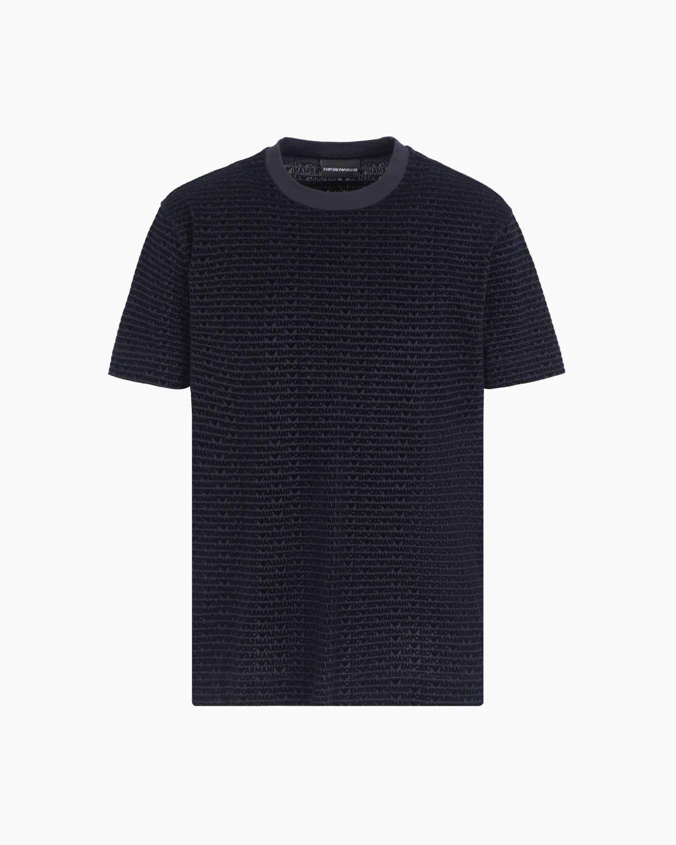 ASV Lyocell-blend jersey T-shirt with all-over flocked logo lettering Slide 0