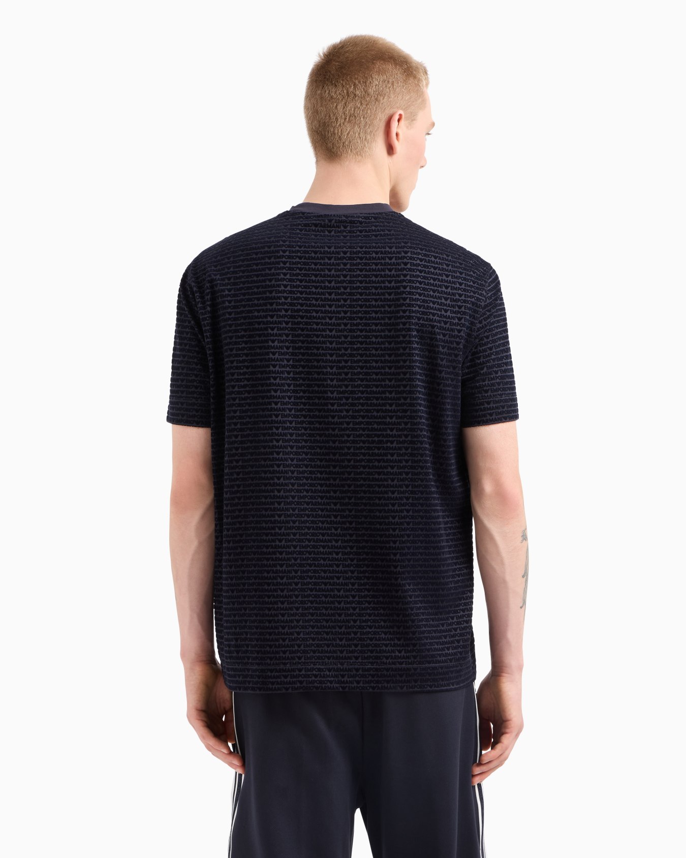 ASV Lyocell-blend jersey T-shirt with all-over flocked logo lettering Slide 2