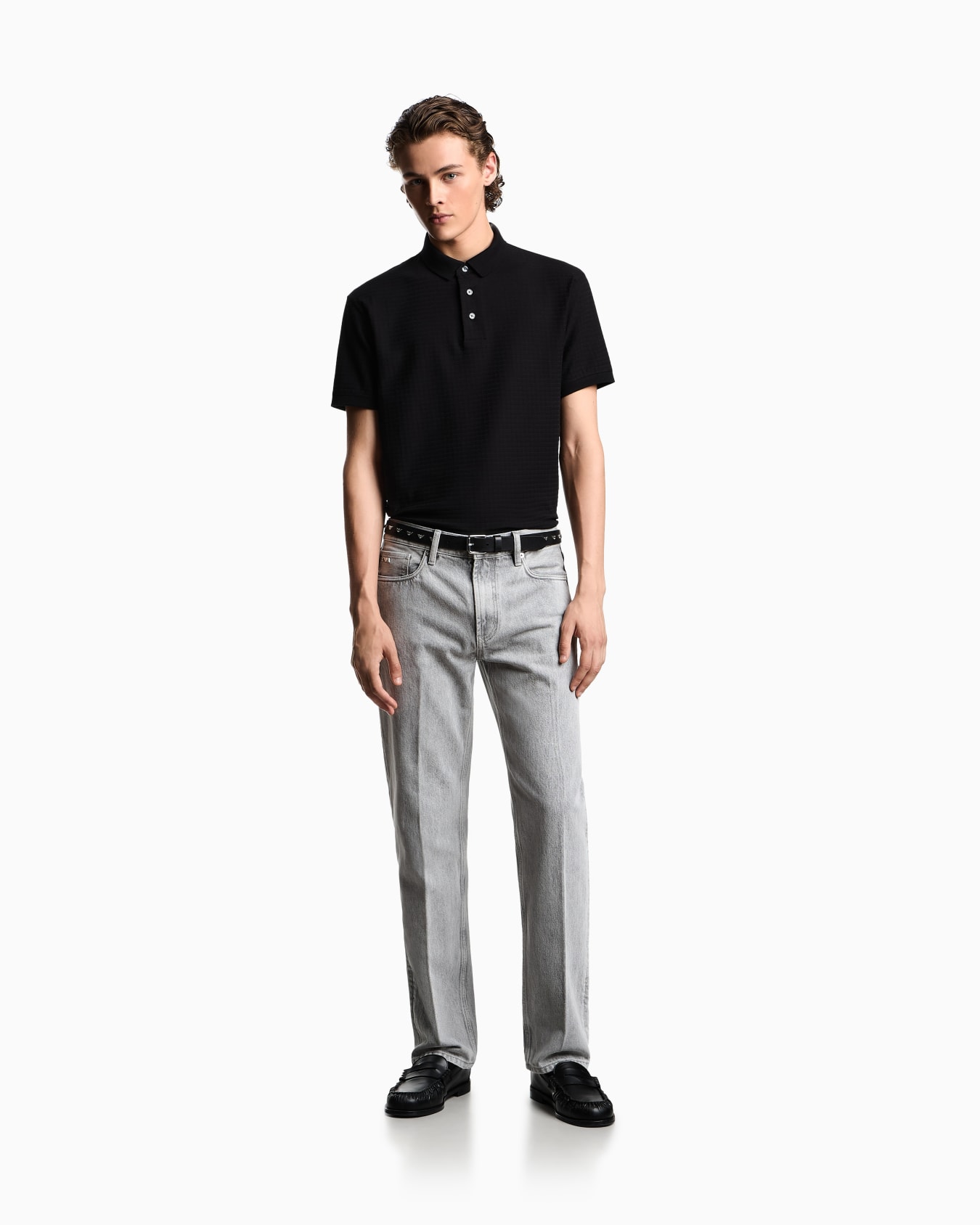 US Exclusive jacquard jersey polo shirt Slide 1