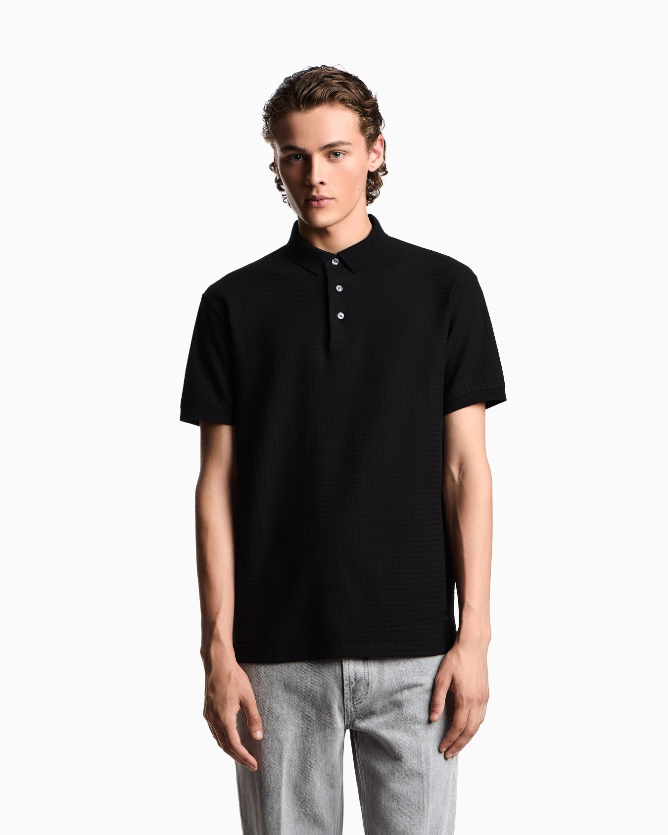 US Exclusive jacquard jersey polo shirt Slide 3