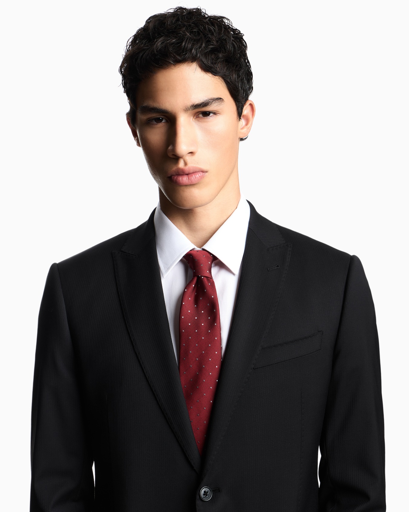 Pure silk tie with jacquard micro-pattern Slide 2