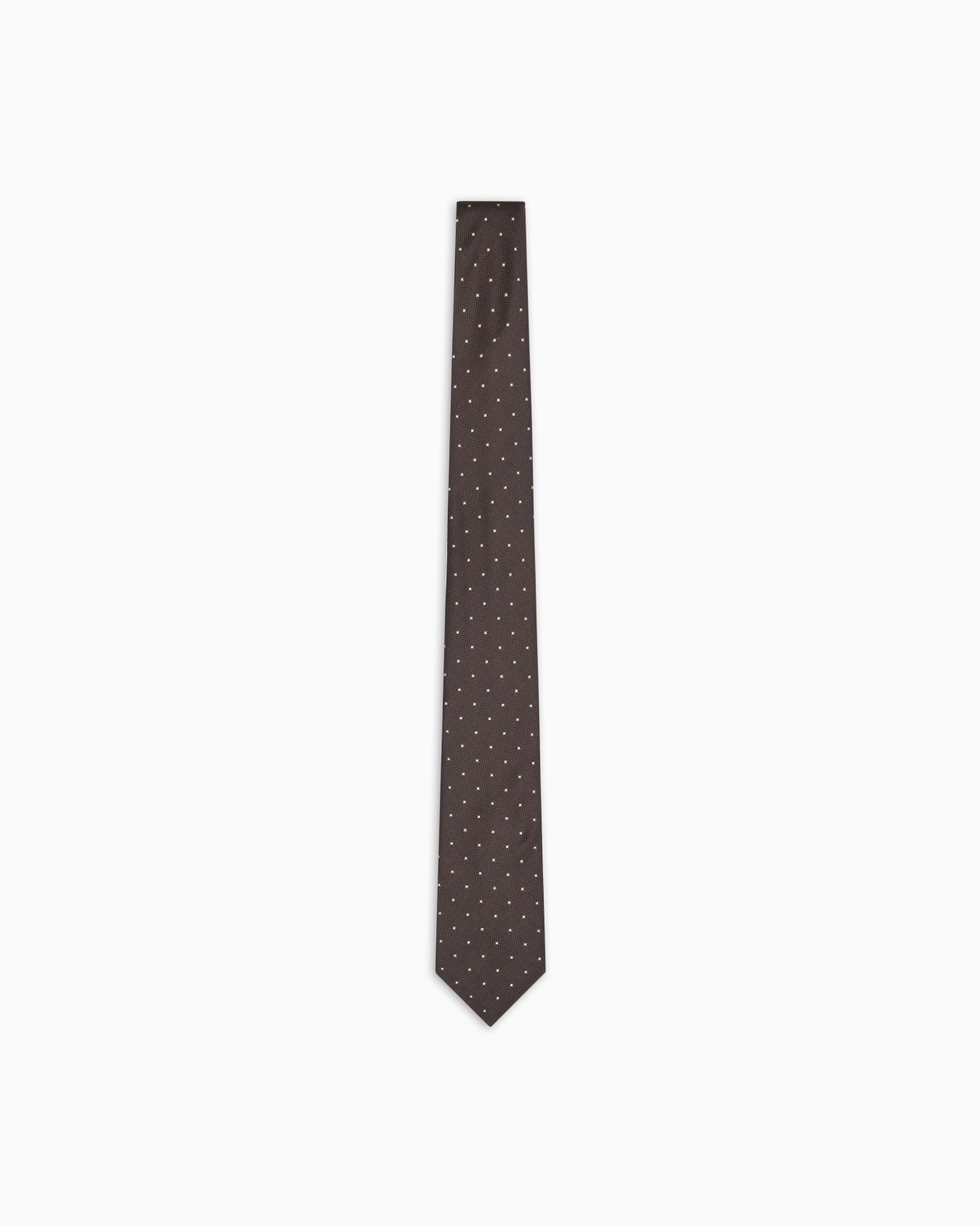 Corbata de seda pura con microfantasía en tejido jacquard Diapositiva 0