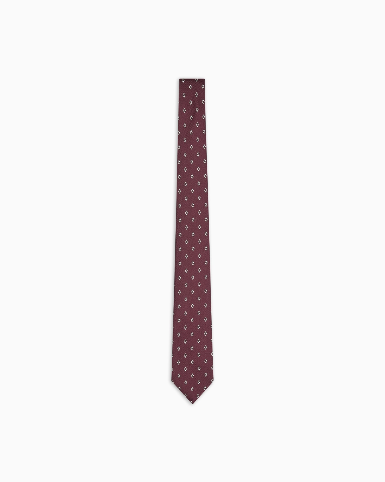 Krawatte aus reiner Seide mit kleinen eingewebten Rauten aus Jacquard-Stoff Folie 0