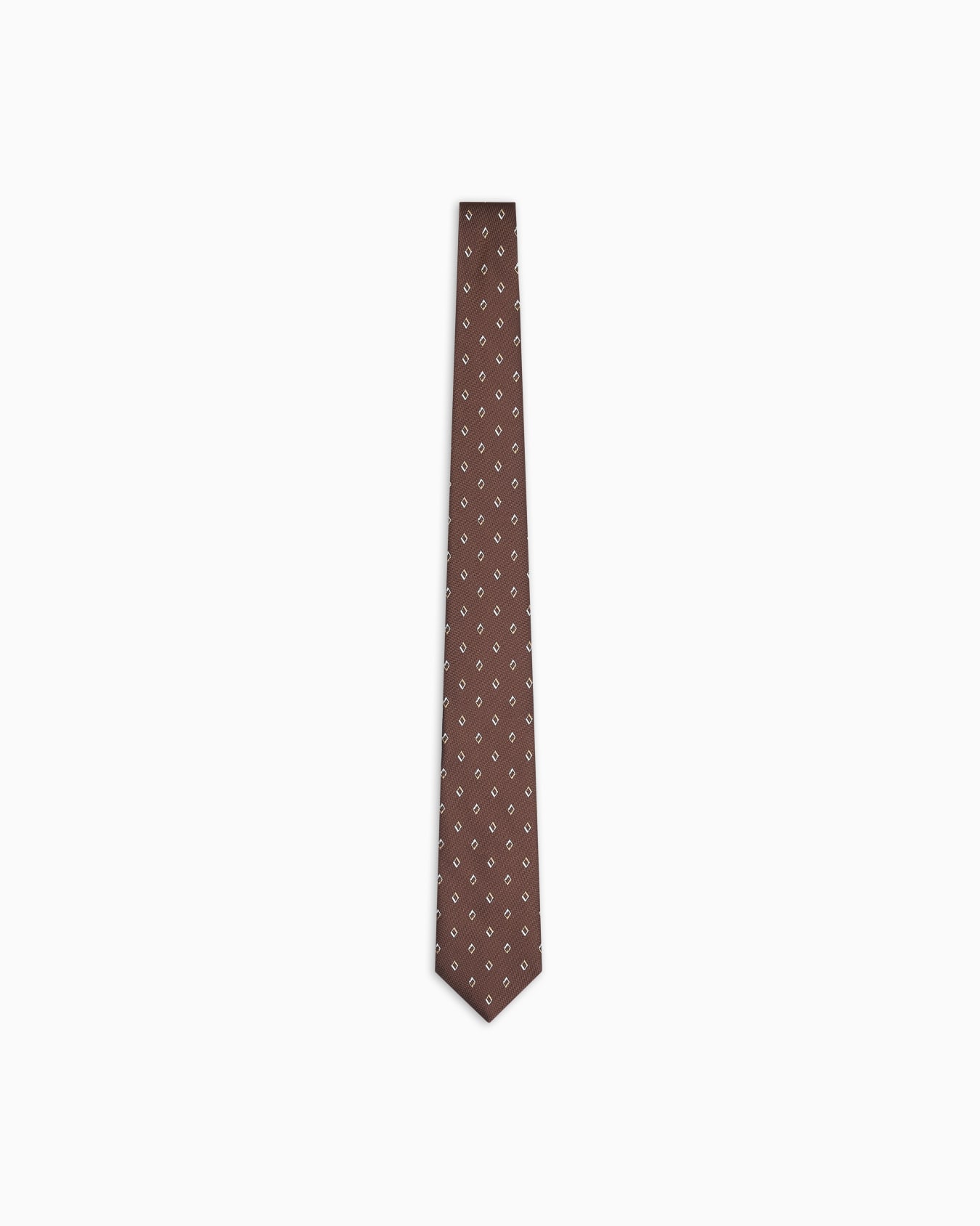 Cravate en pure soie micro losanges jacquard Diapositive 0