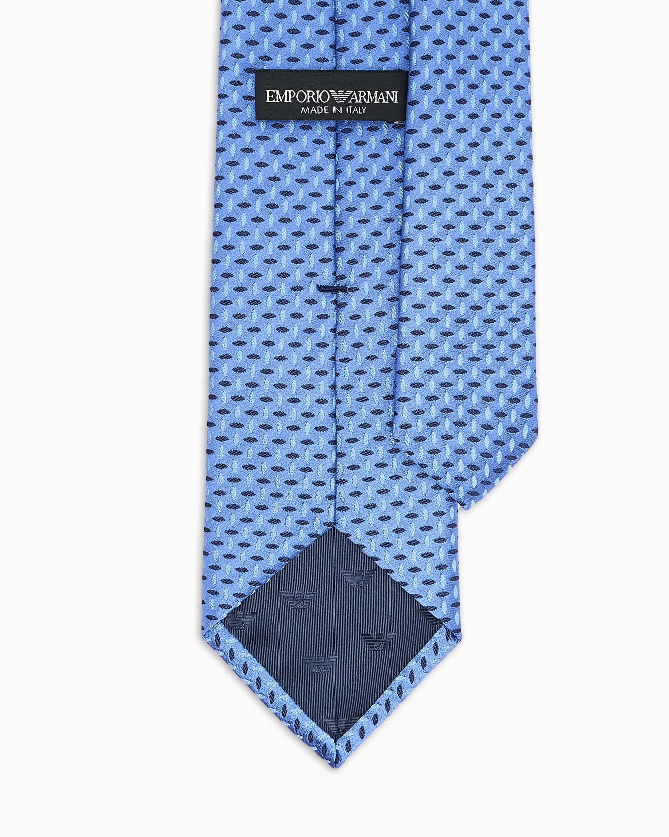 Pure silk tie with jacquard micro-pattern Slide 1