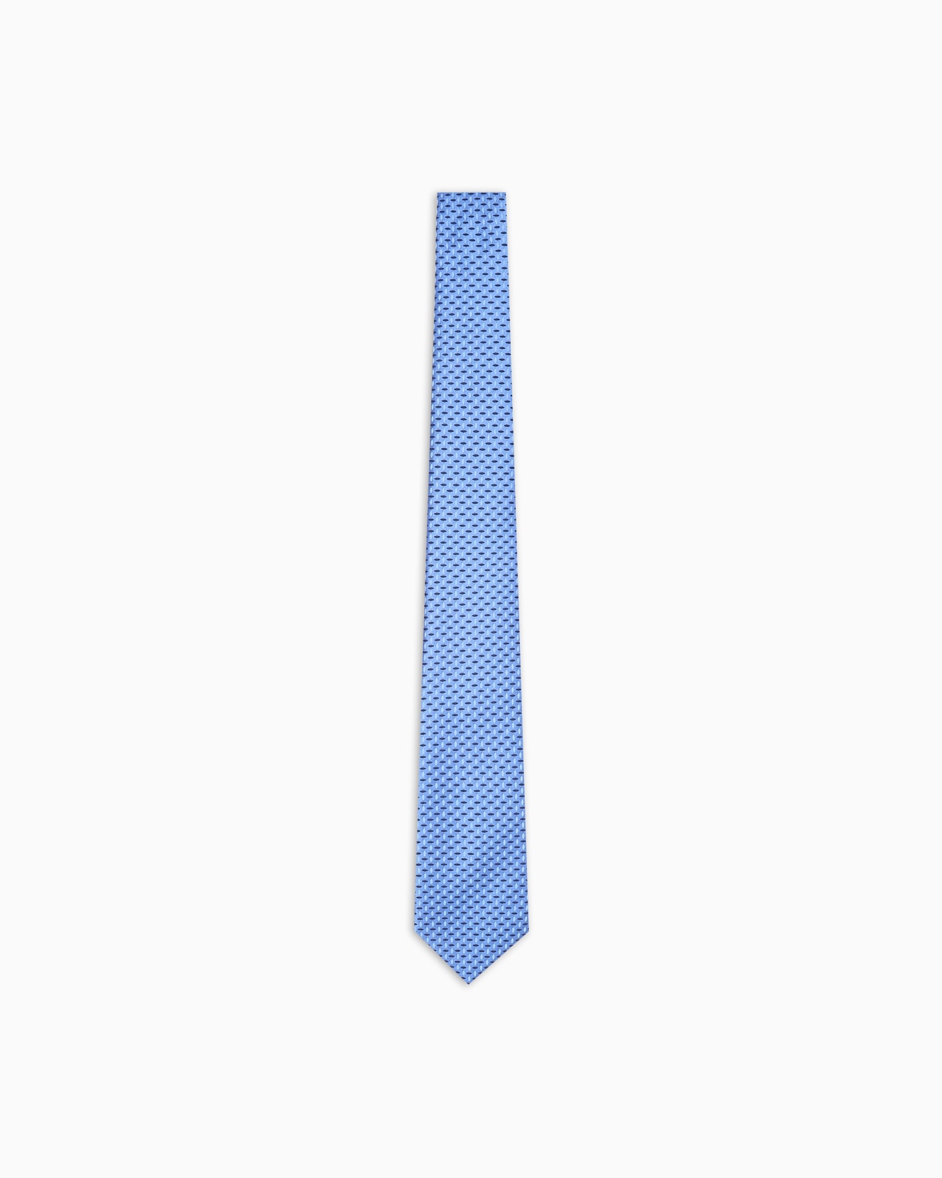 Pure silk tie with jacquard micro-pattern Slide 0