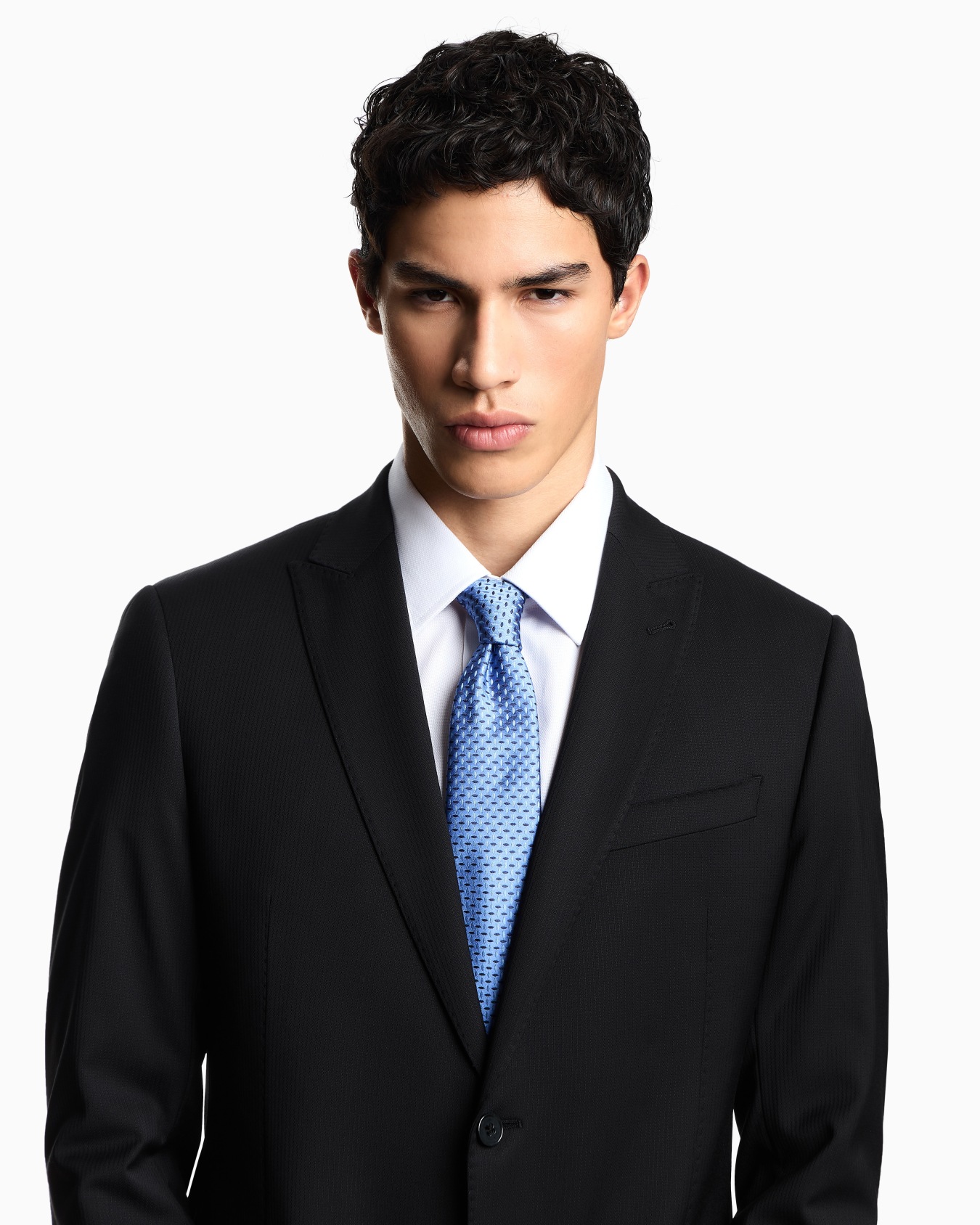 Pure silk tie with jacquard micro-pattern Slide 2