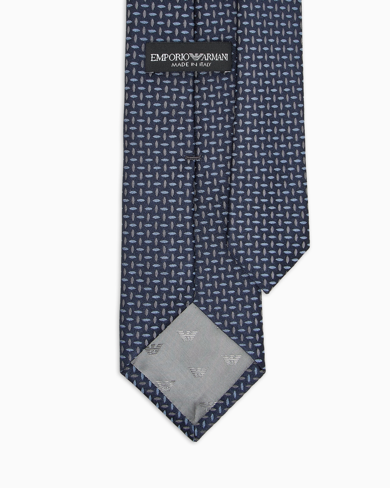 Pure silk tie with jacquard micro-pattern Slide 1