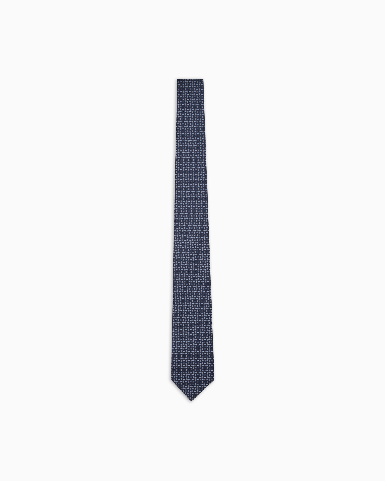 Pure silk tie with jacquard micro-pattern Slide 0