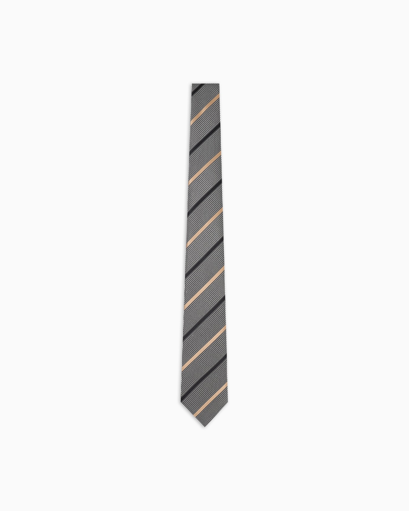 Pure silk tie with jacquard pattern Slide 0