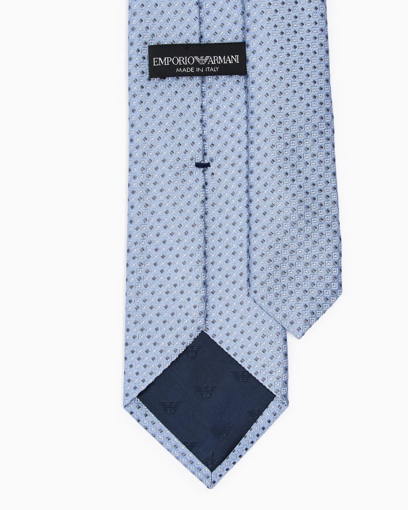 Pure silk tie with jacquard op-art micro-pattern Slide 1