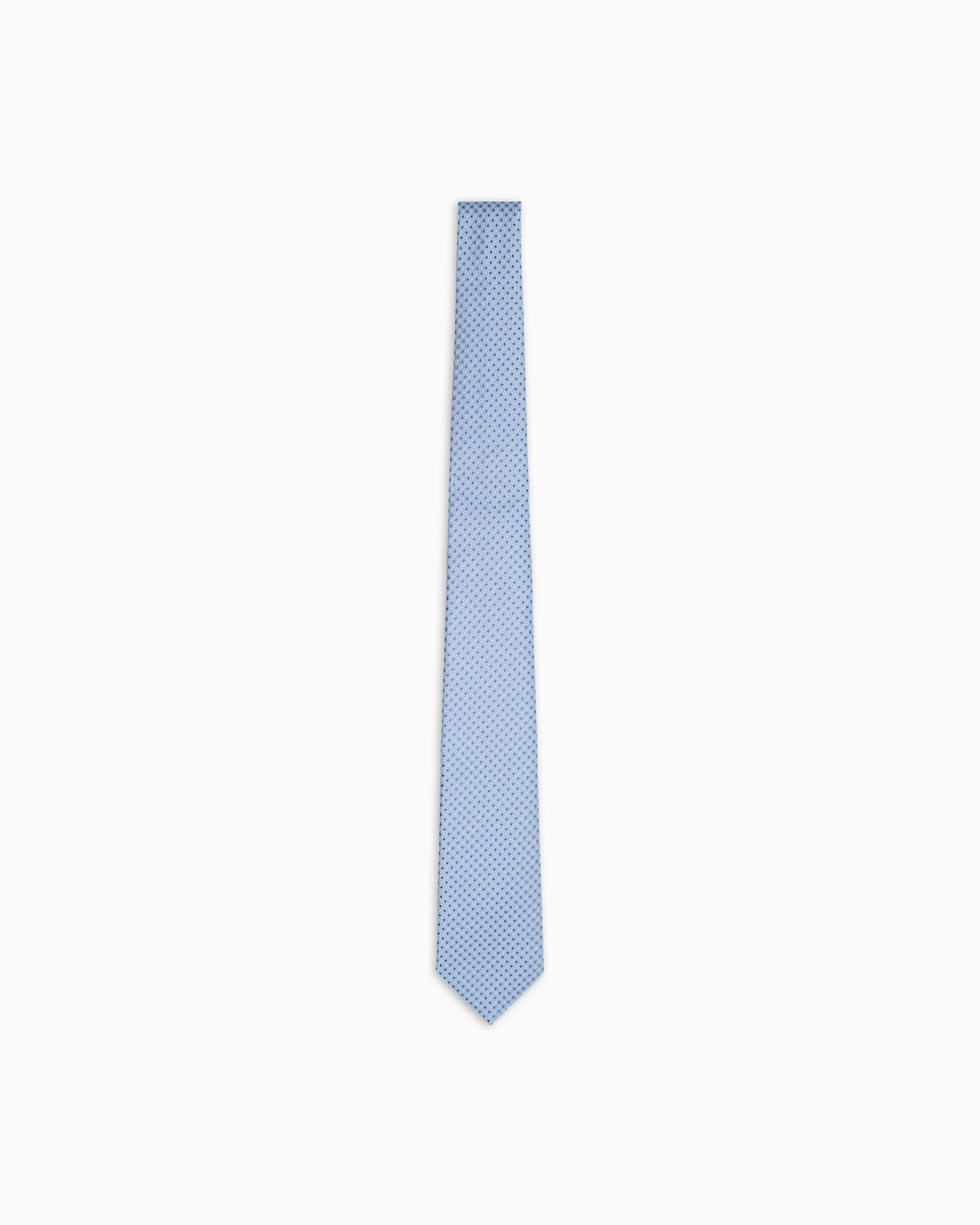 Pure silk tie with jacquard op-art micro-pattern Slide 0