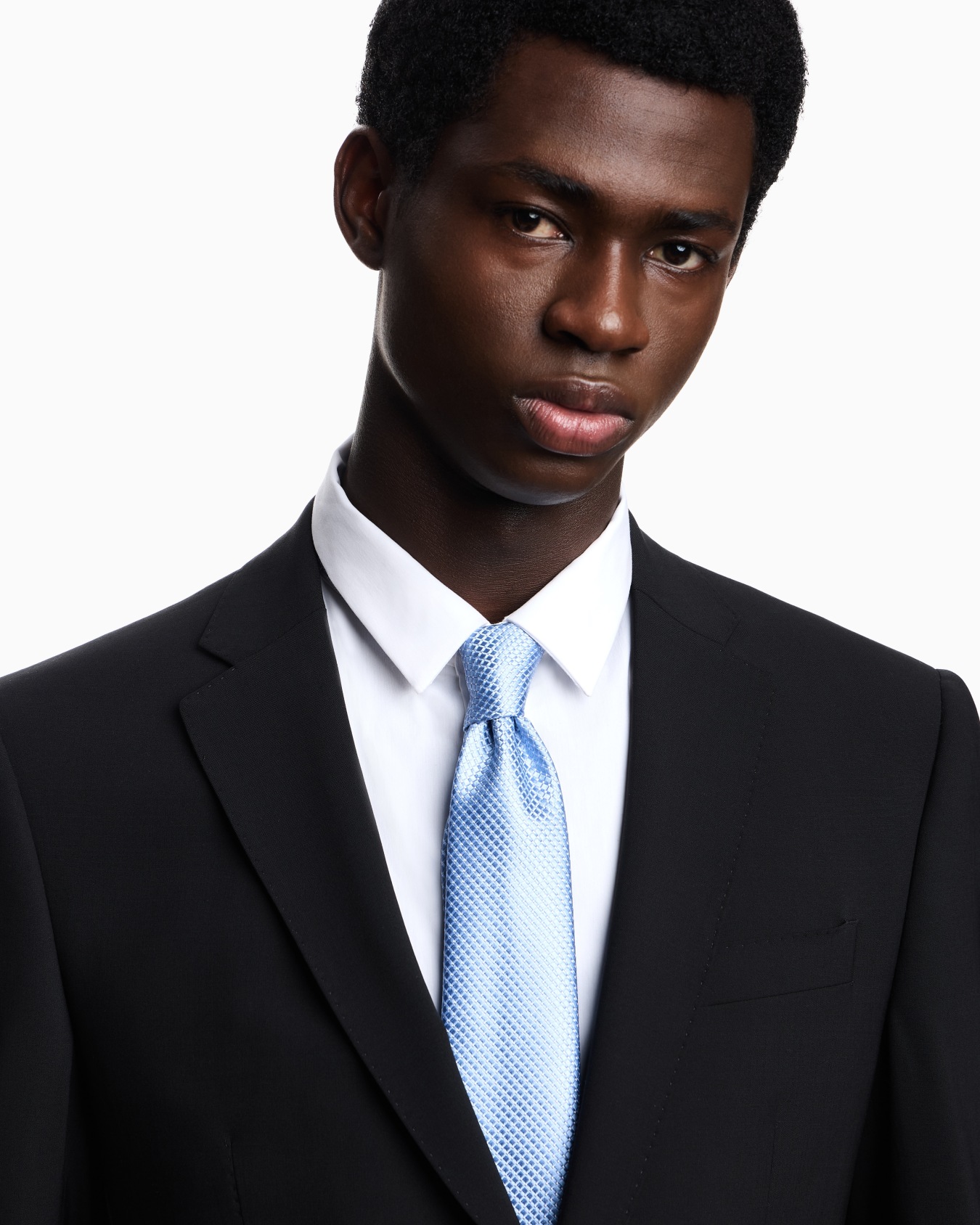 Corbata de seda pura con microcuadros de tejido jacquard Diapositiva 2