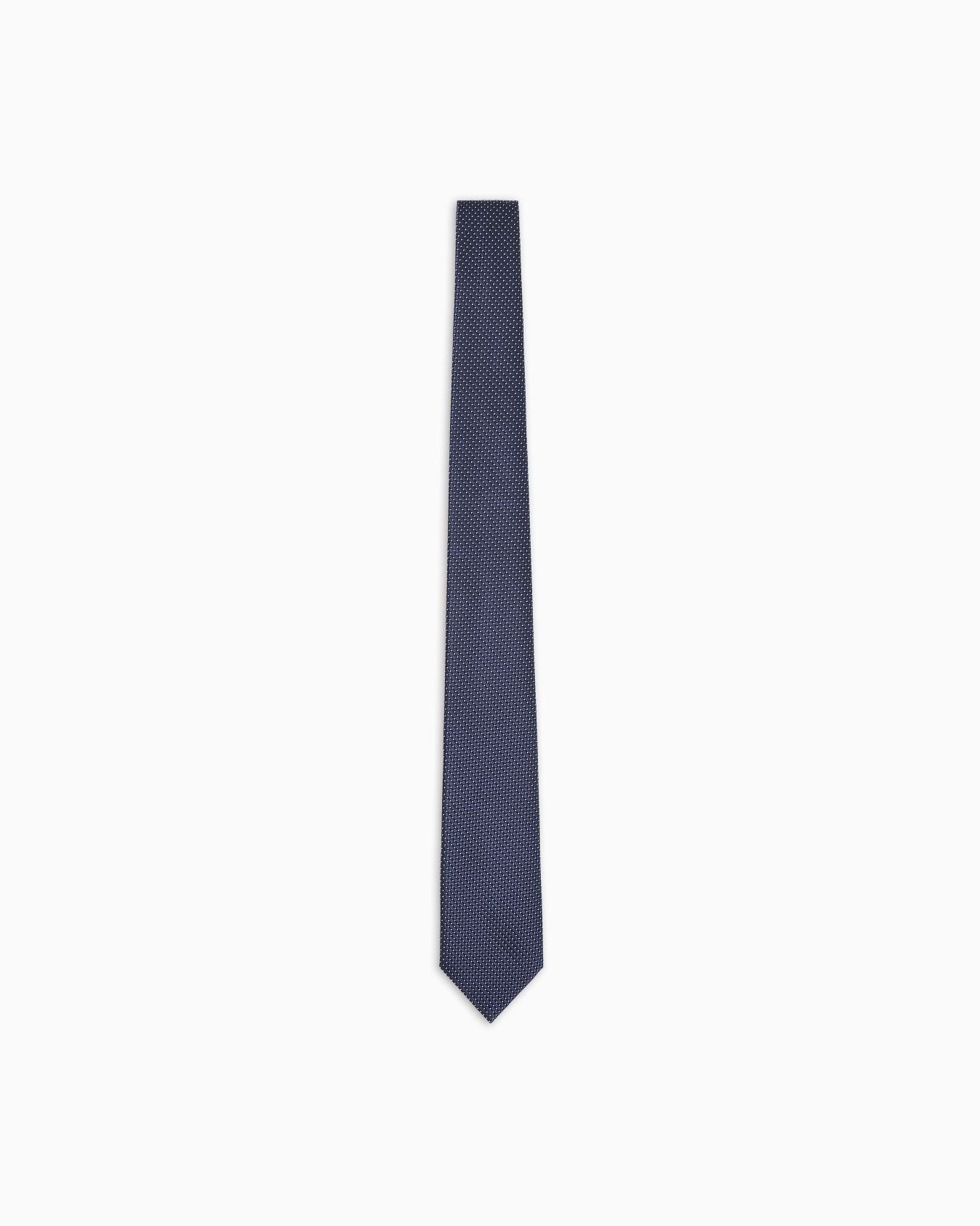 Pure silk tie with jacquard micro-check pattern Slide 0
