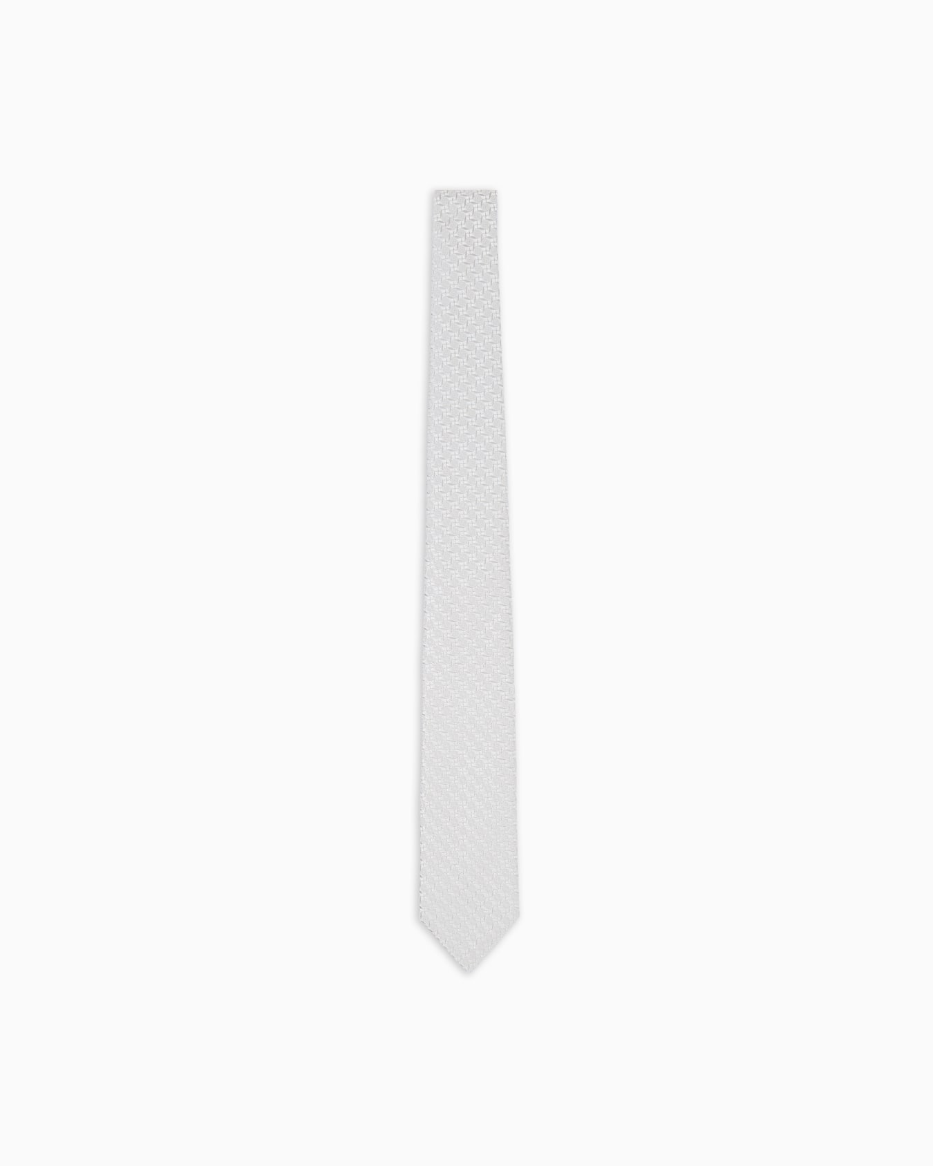 Pure silk tie with jacquard pattern Slide 0