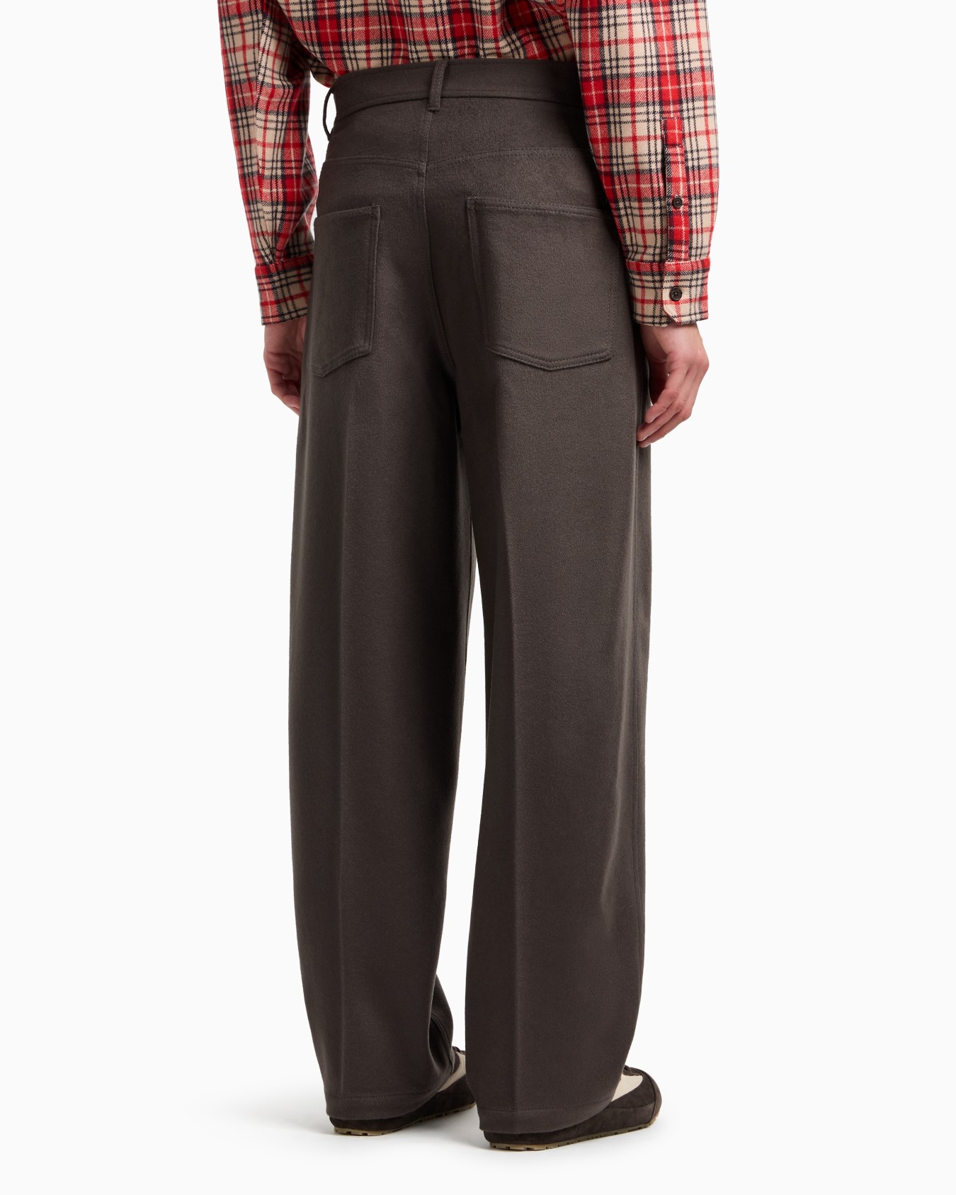 Compact virgin wool wide-leg trousers Slide 3