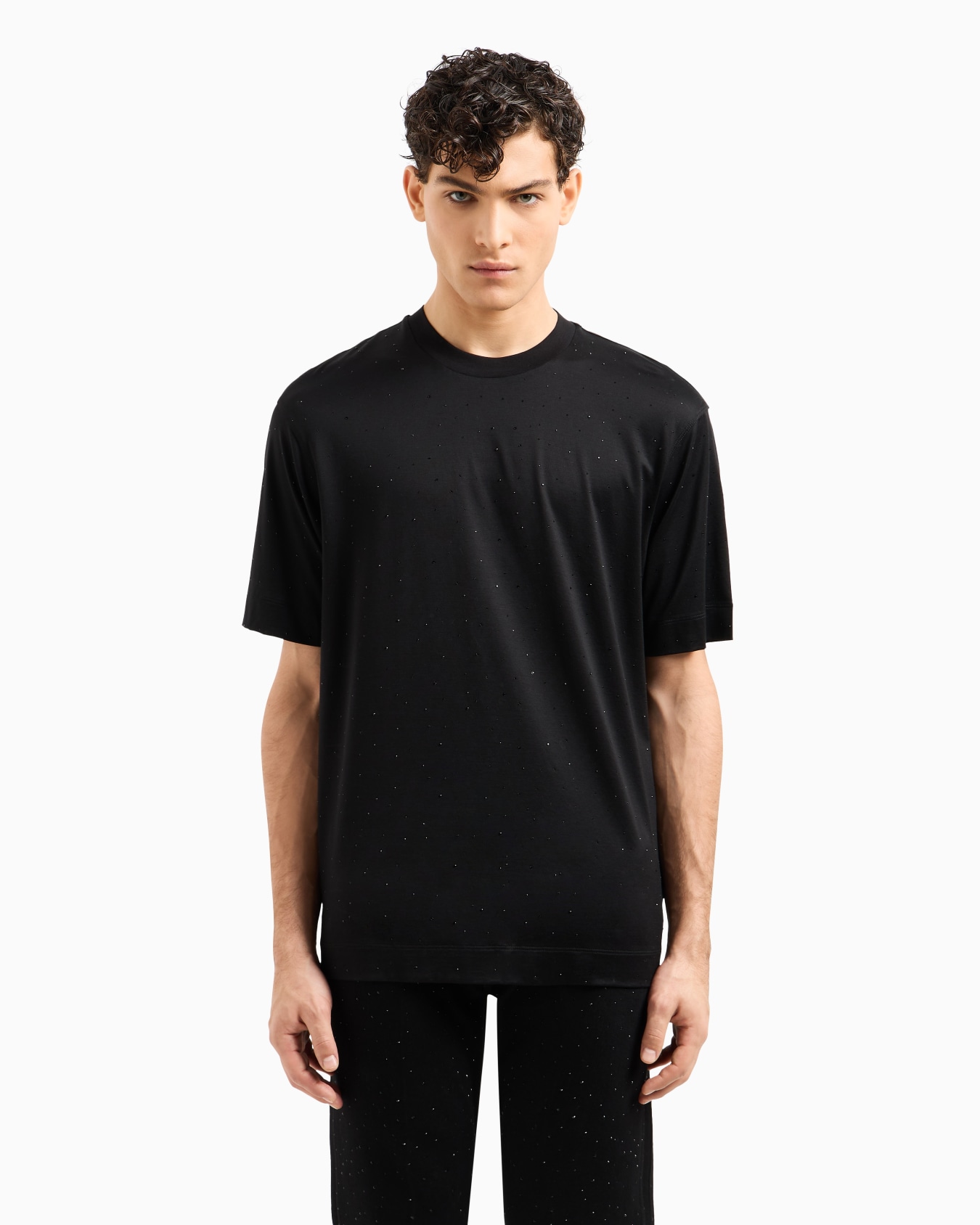 T-shirt en jersey de mélange lyocell avec strass Clubwear ASV all over Diapositive 3