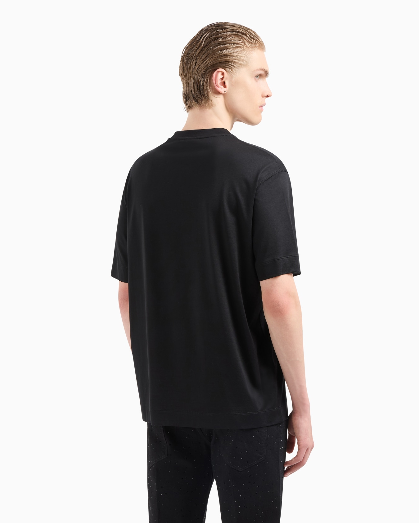 ASV Clubwear T-shirt in a Lyocell blend jersey with an eagle patch and rhinestones Slide 3