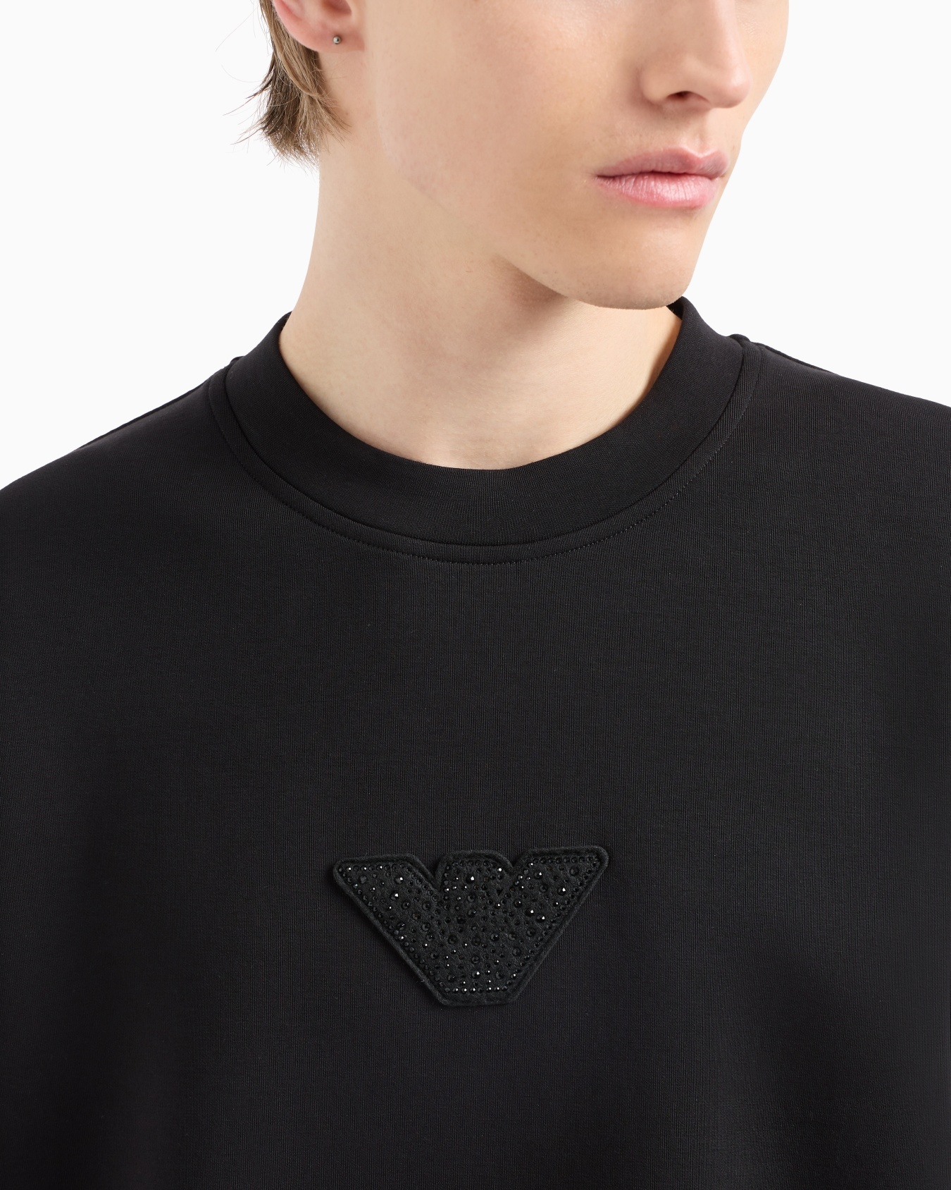 ASV Clubwear jersey sweatshirt with eagle patch and rhinestones Slide 4