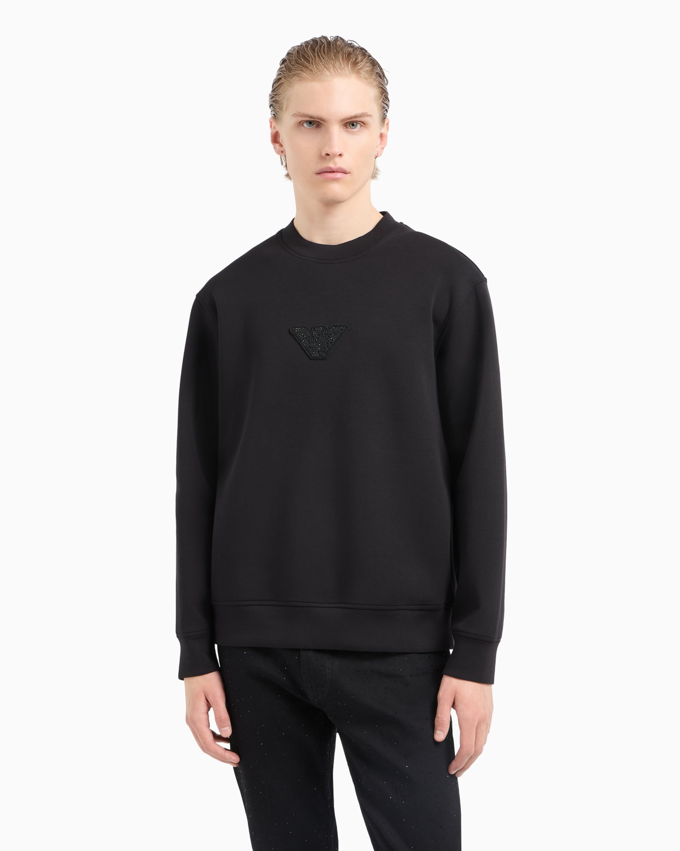 ASV Clubwear jersey sweatshirt with eagle patch and rhinestones Slide 3