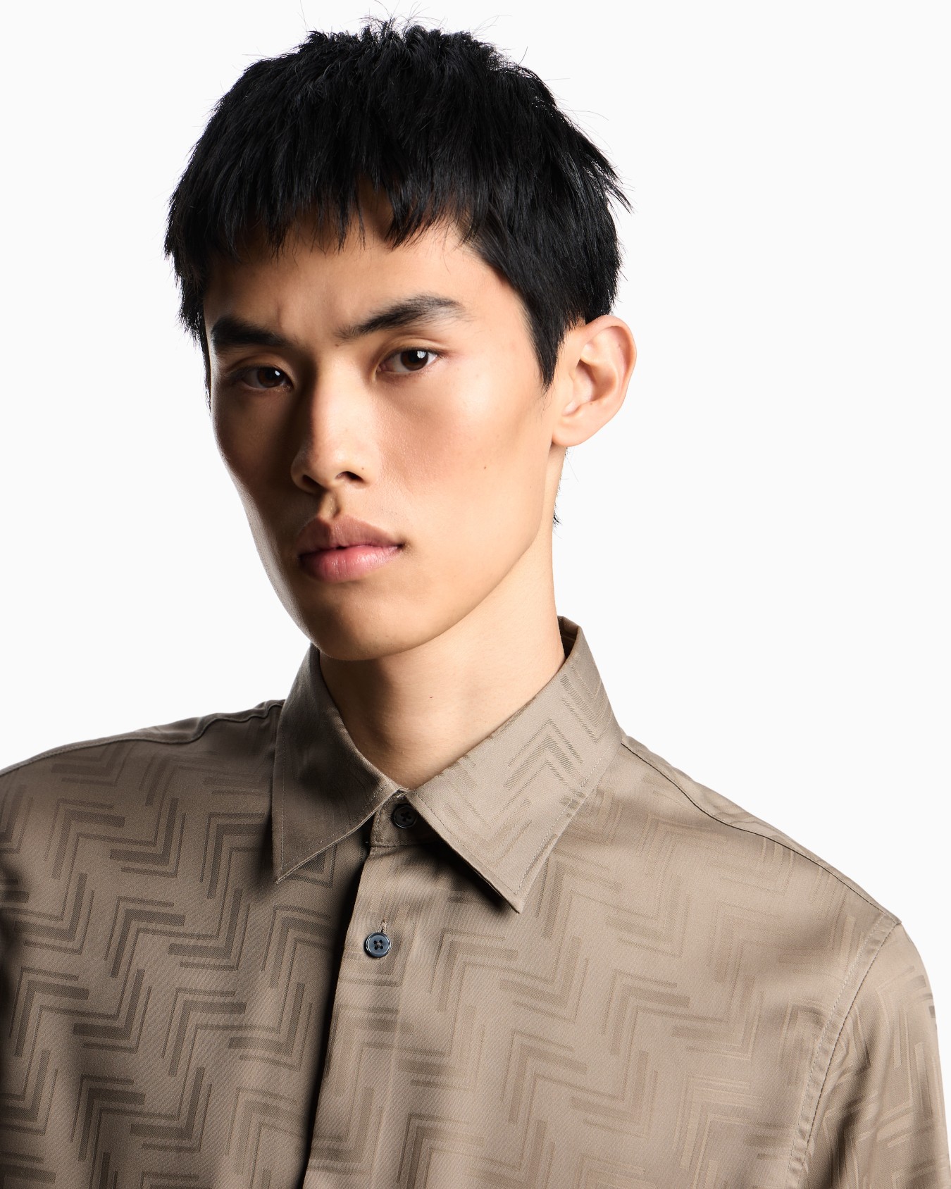 ASV short-sleeved shirt in jacquard Lyocell Slide 4