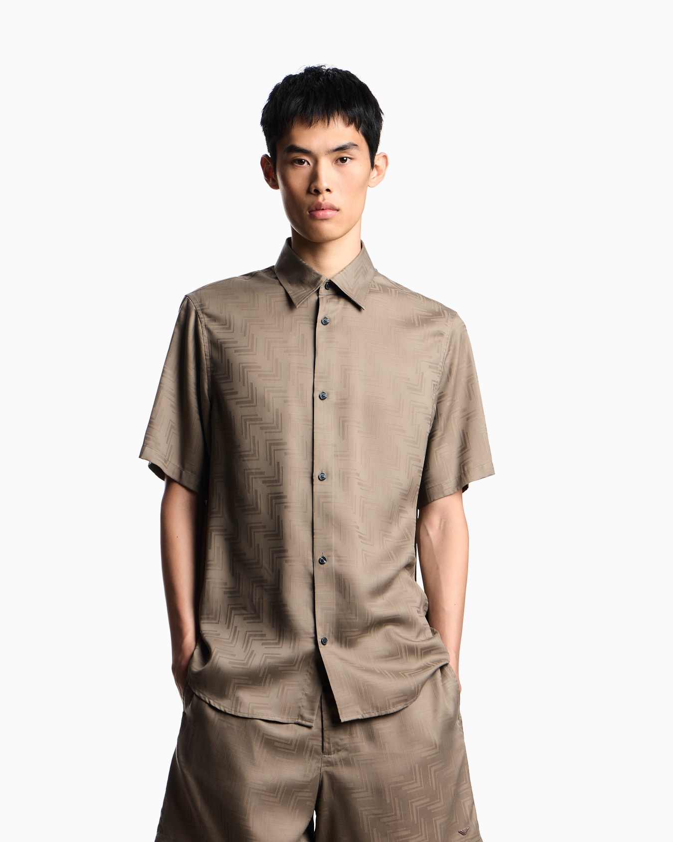 ASV short-sleeved shirt in jacquard Lyocell Slide 3