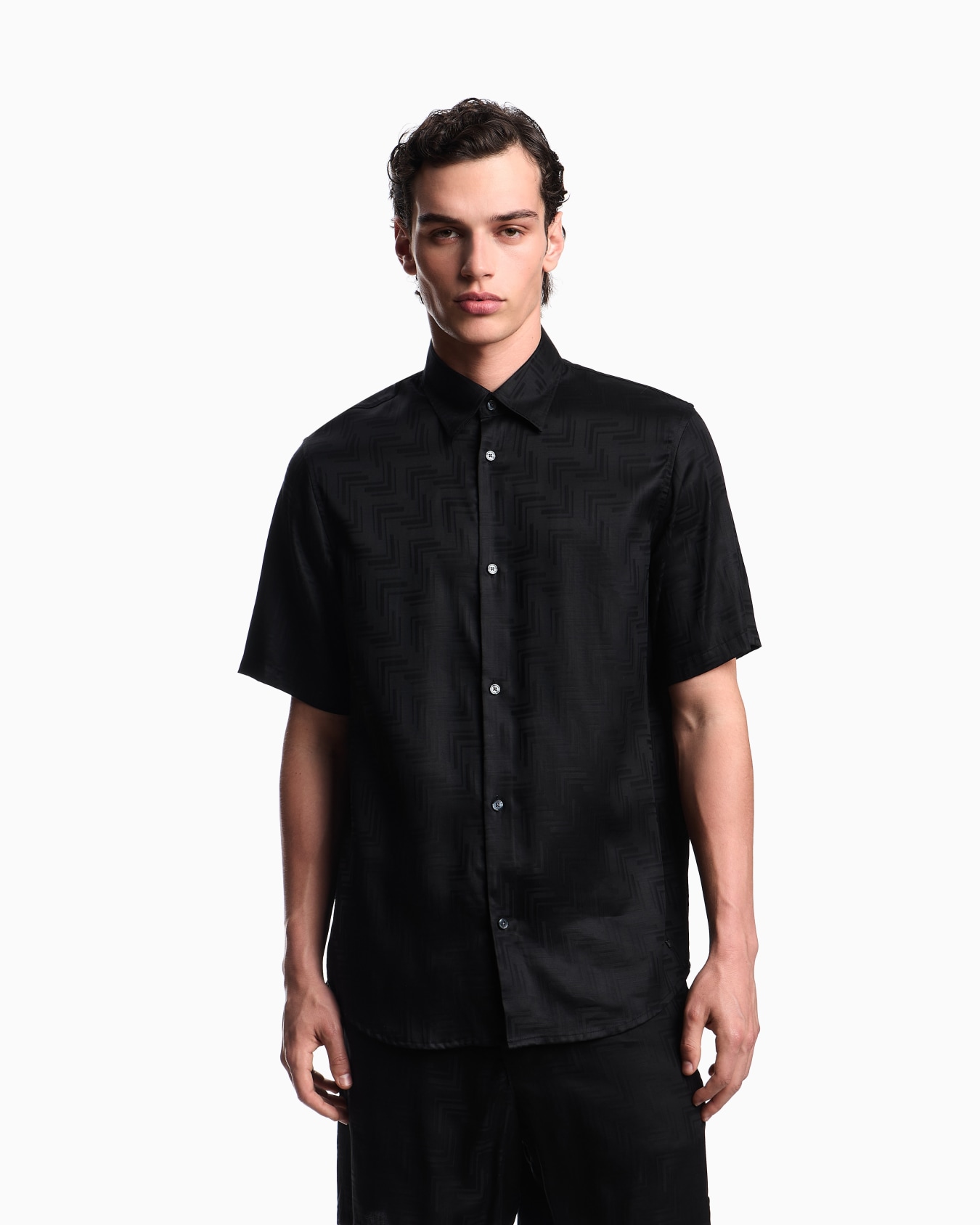 ASV short-sleeved shirt in jacquard Lyocell Slide 3
