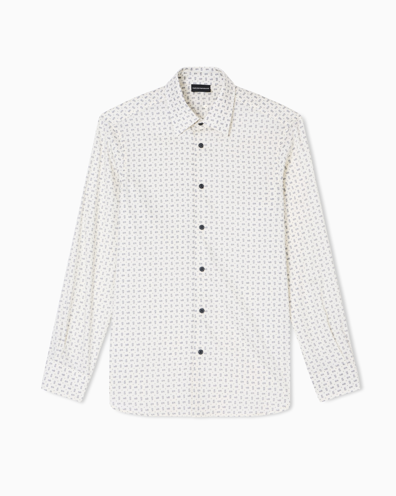 Printed-pattern stretch cotton shirt Slide 0