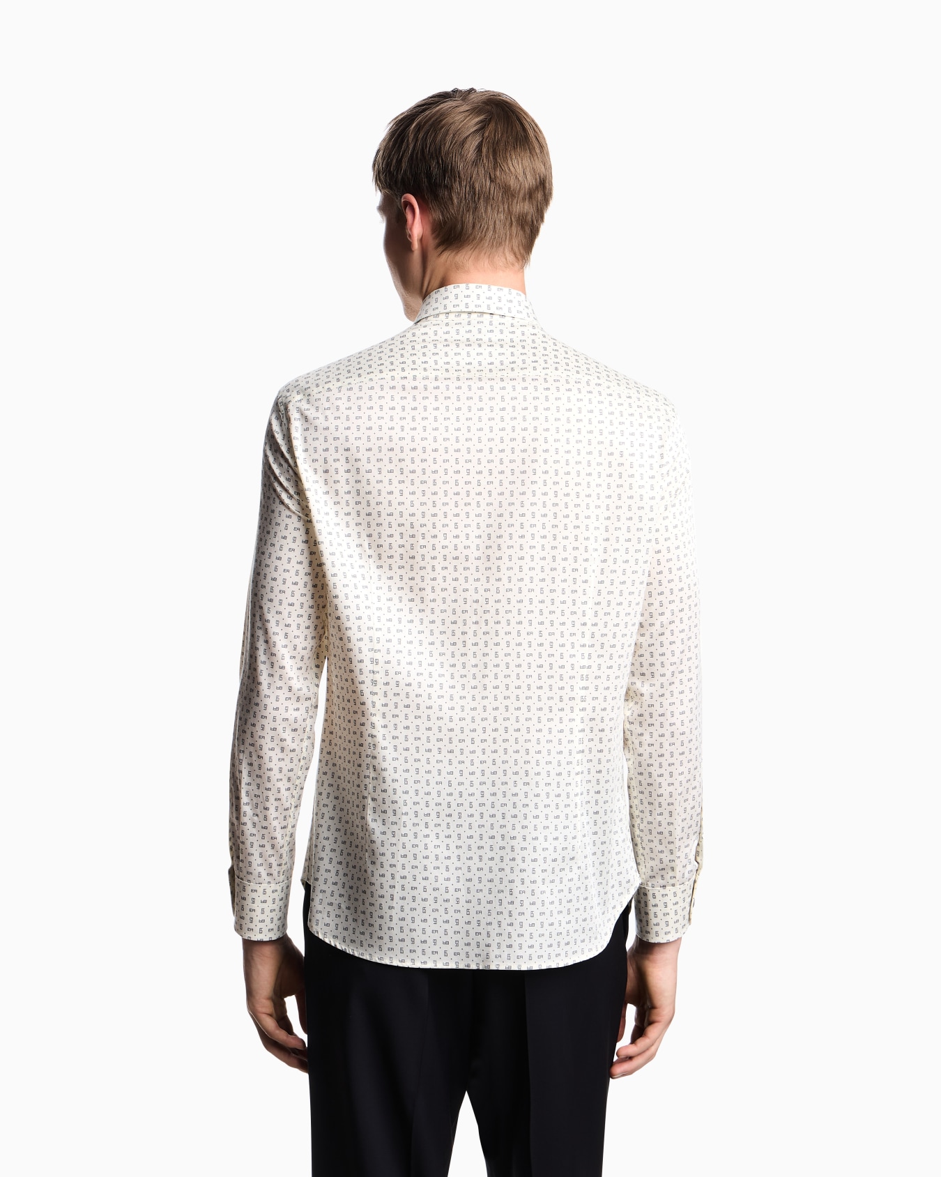 Printed-pattern stretch cotton shirt Slide 2