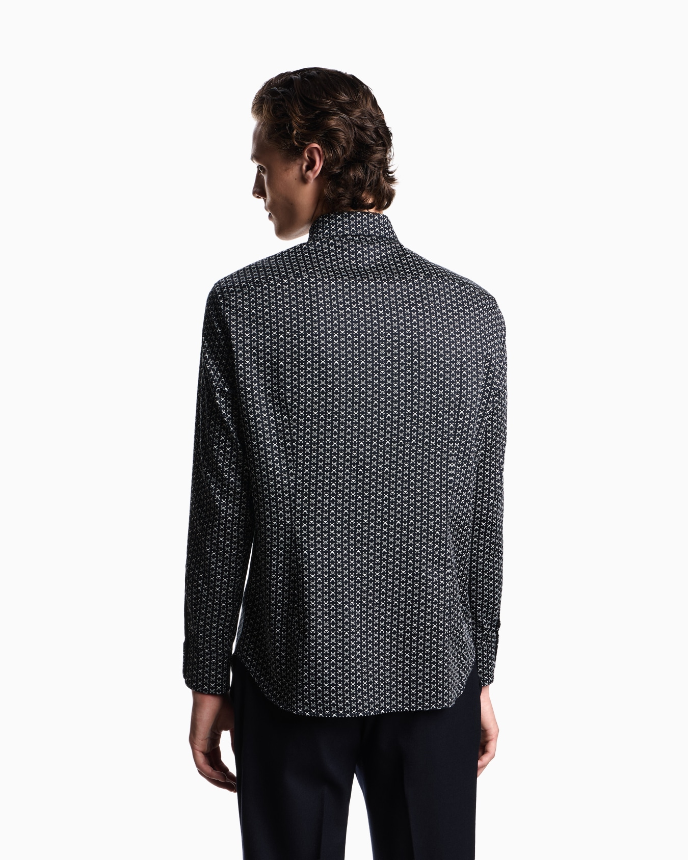 Printed-pattern stretch cotton shirt Slide 2