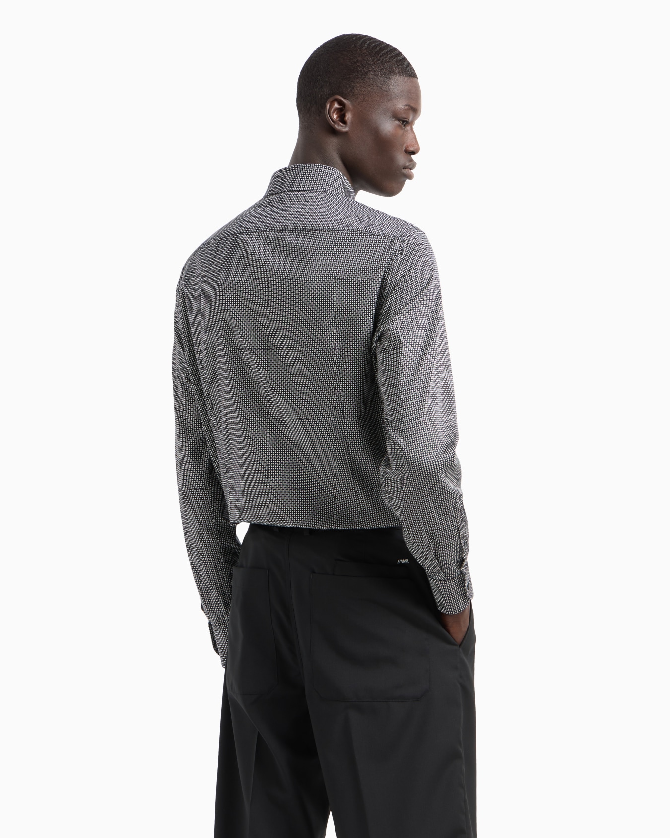 Printed-pattern stretch cotton shirt Slide 3