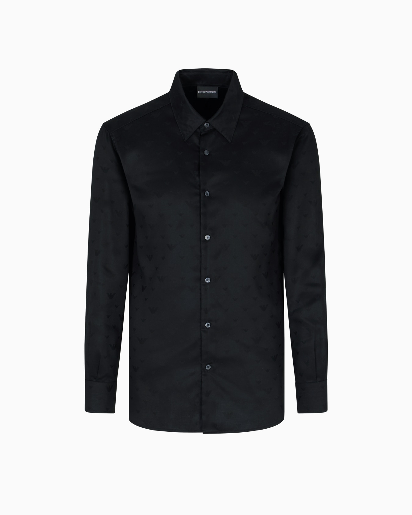 Jacquard Lyocell shirt with all-over eagles Slide 0