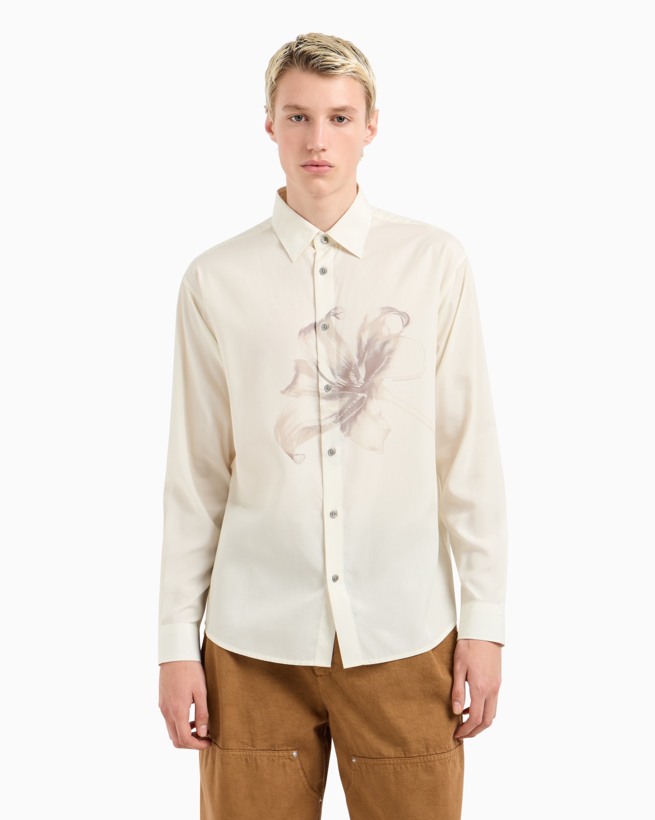 ASV Lyocell blend shirt with lily print Slide 3