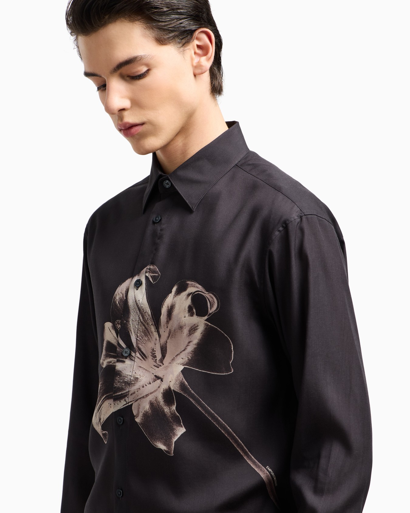 ASV Lyocell blend shirt with lily print Slide 5