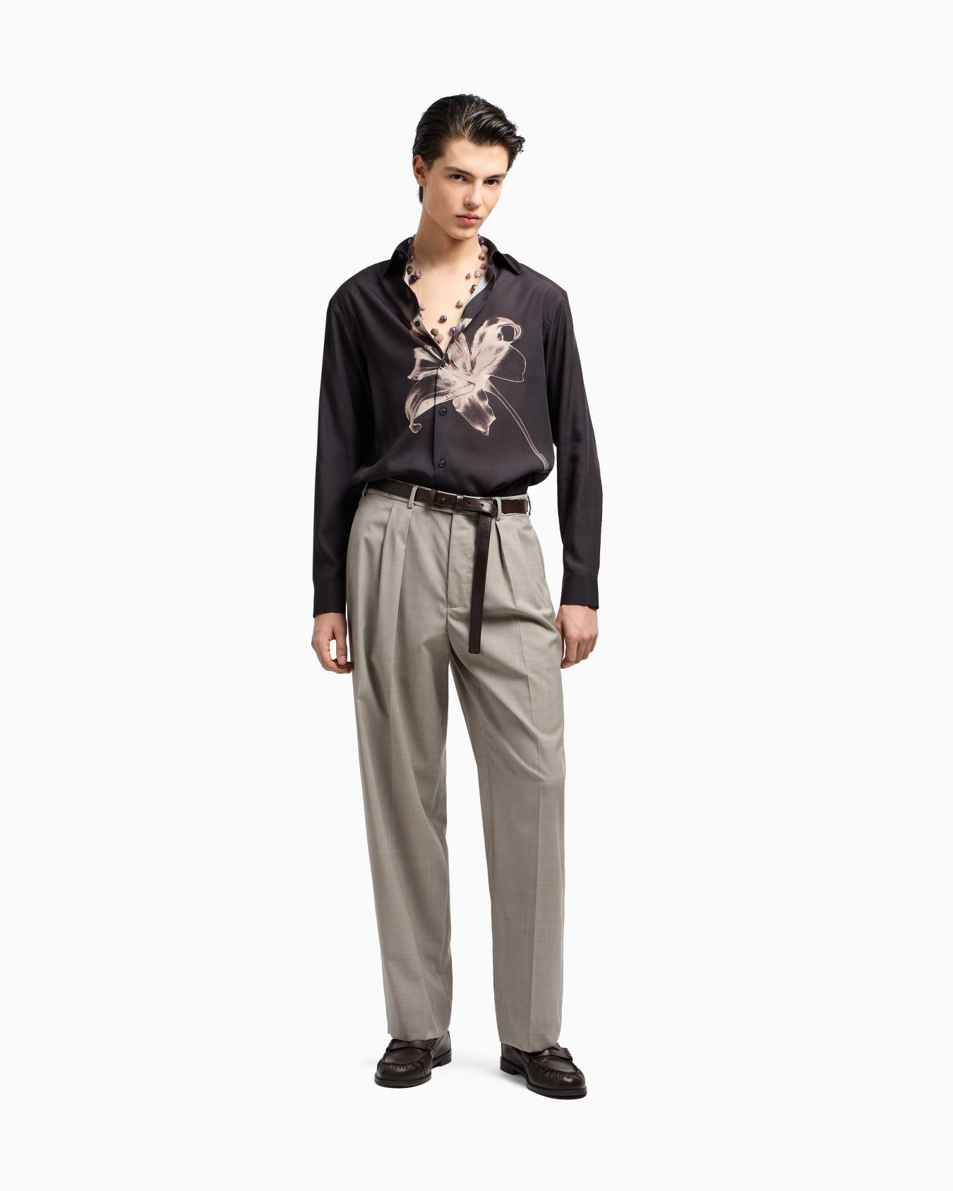 ASV Lyocell blend shirt with lily print Slide 2