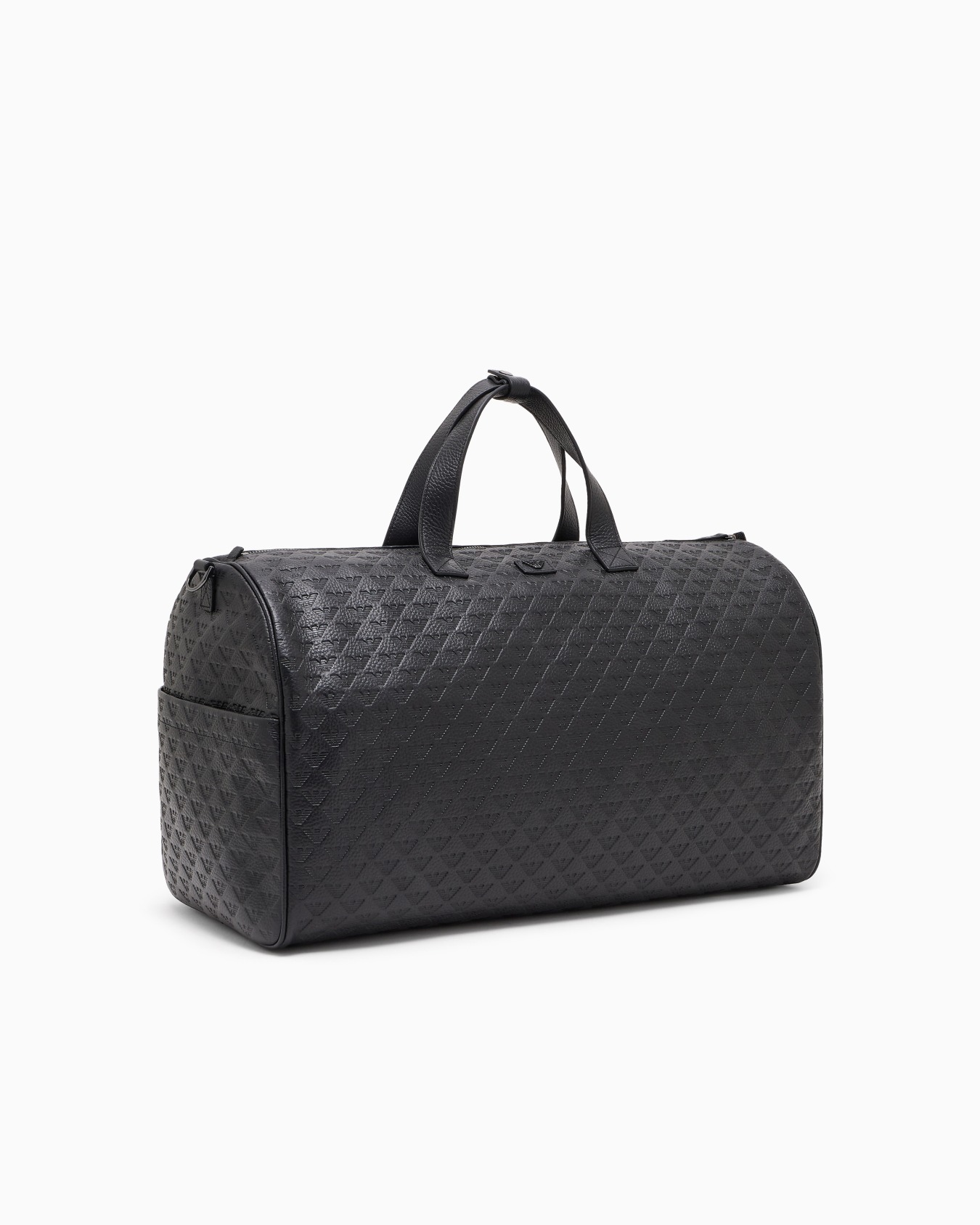 Leather duffel bag with all-over embossed eagle  Slide 1
