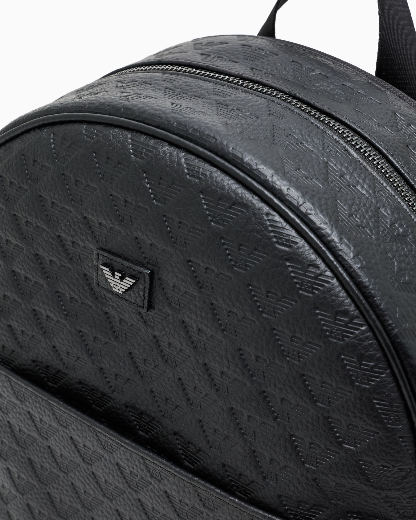 Leather backpack with all-over embossed eagle  Slide 4