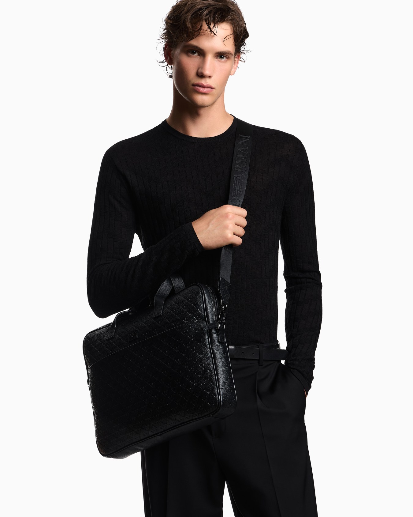 Borsa business in pelle embossed eagle all over  Slide 5