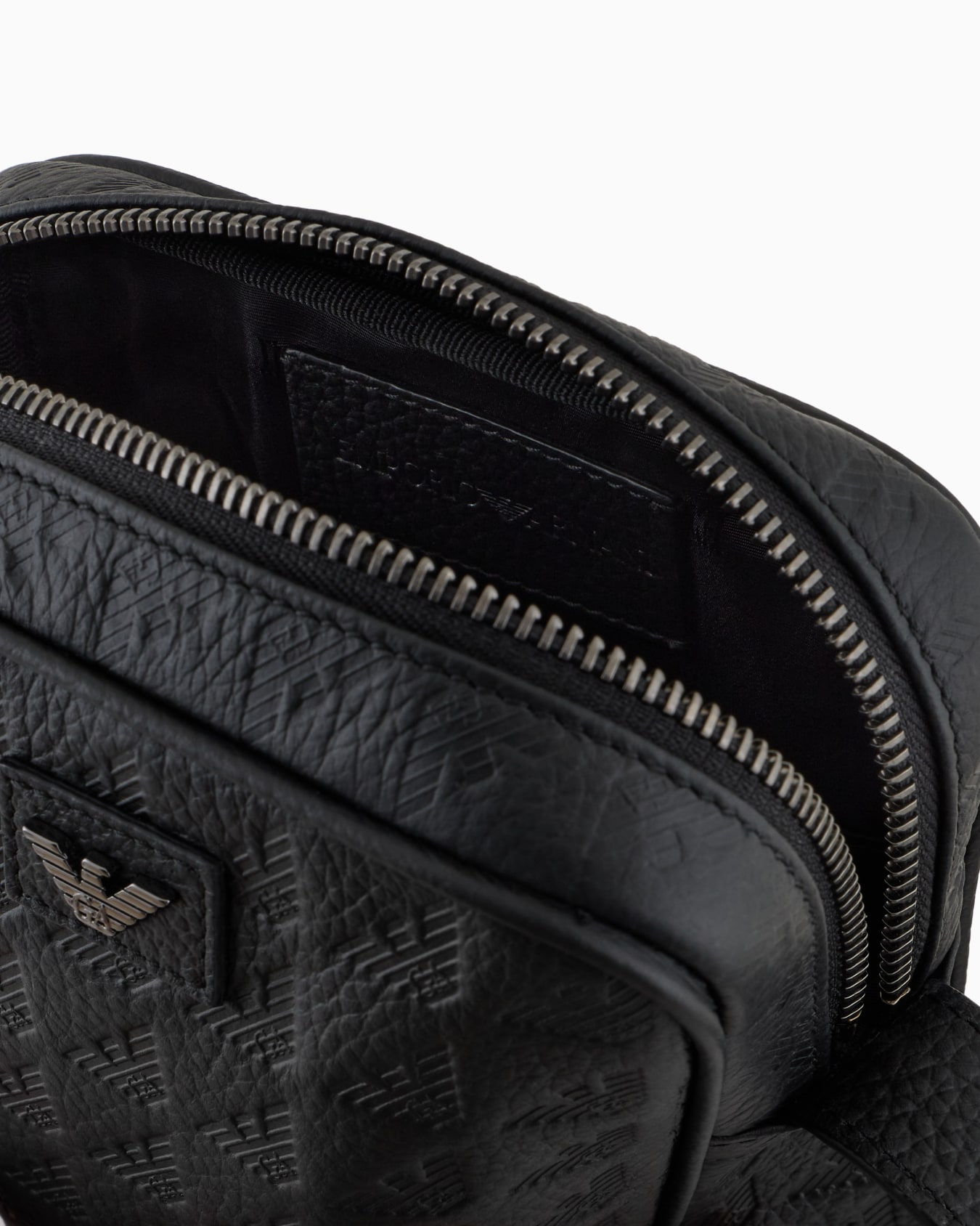 Leather tech case with all-over embossed eagle Slide 3