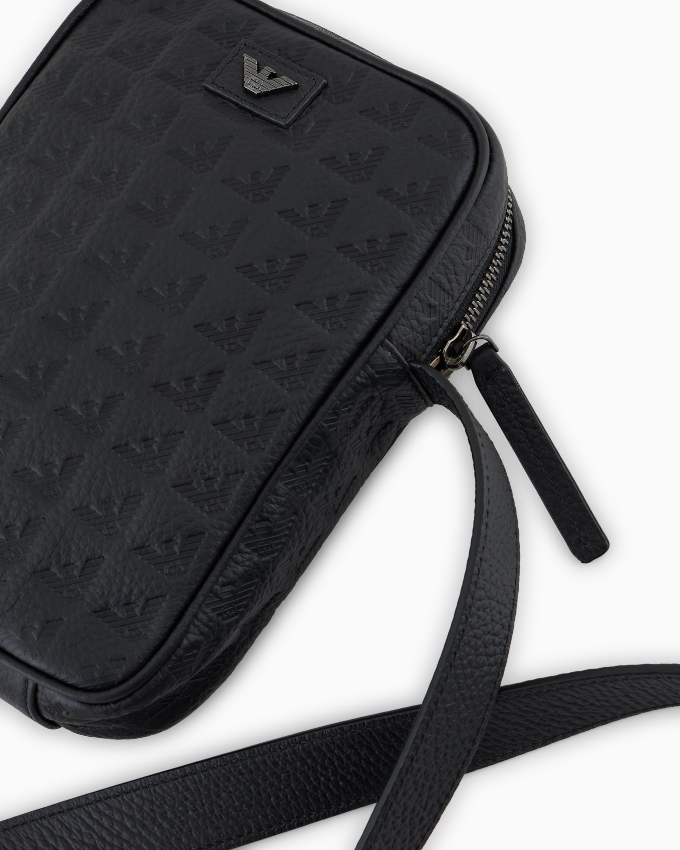 Leather tech case with all-over embossed eagle Slide 4