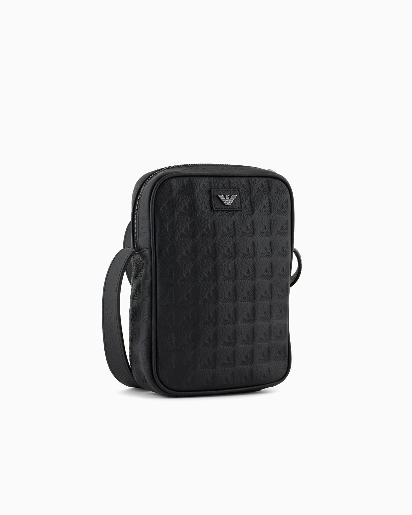 Leather tech case with all-over embossed eagle Slide 1