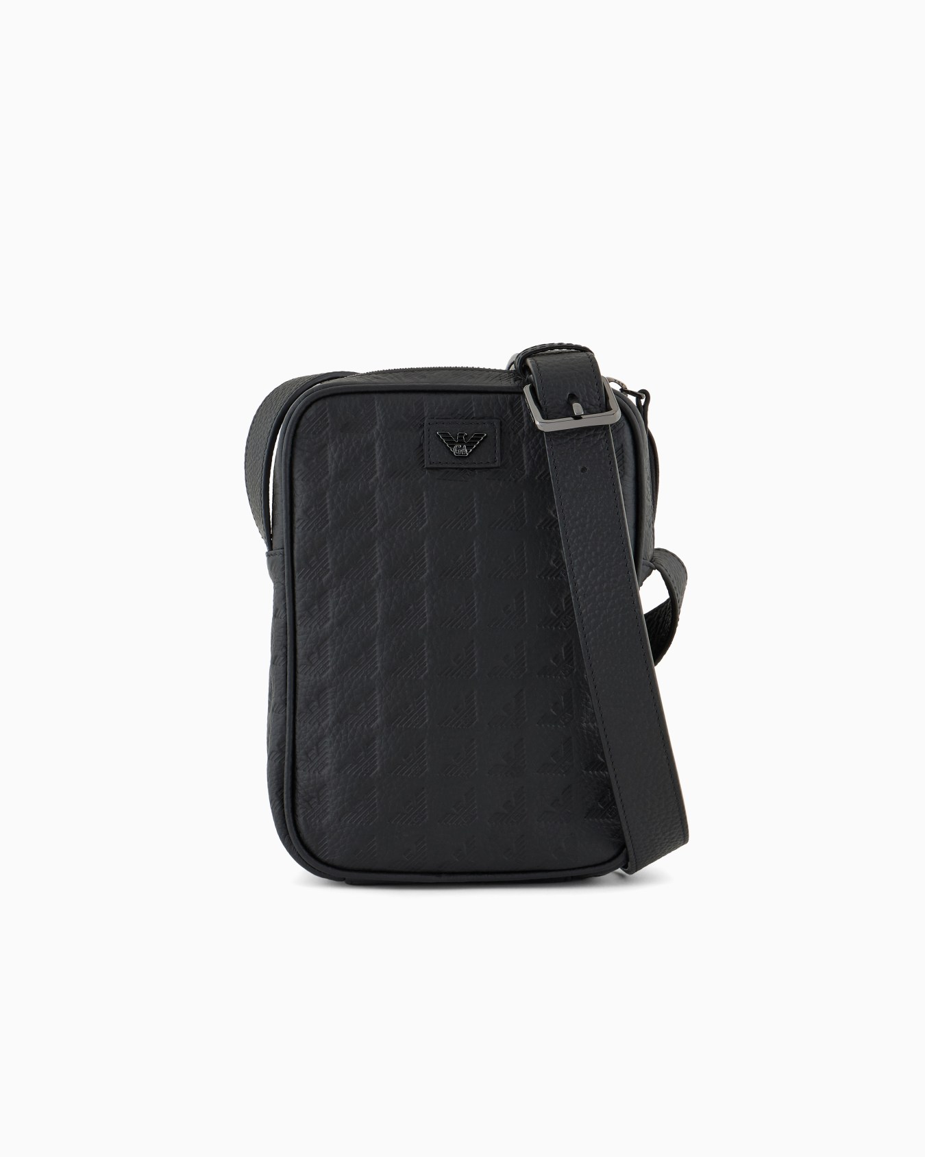 Leather tech case with all-over embossed eagle Slide 0