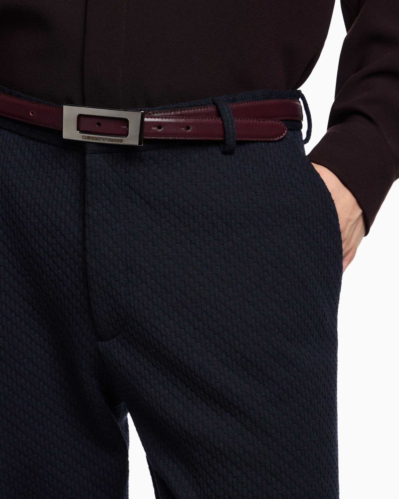 Jacquard double jersey knit chinos Slide 4