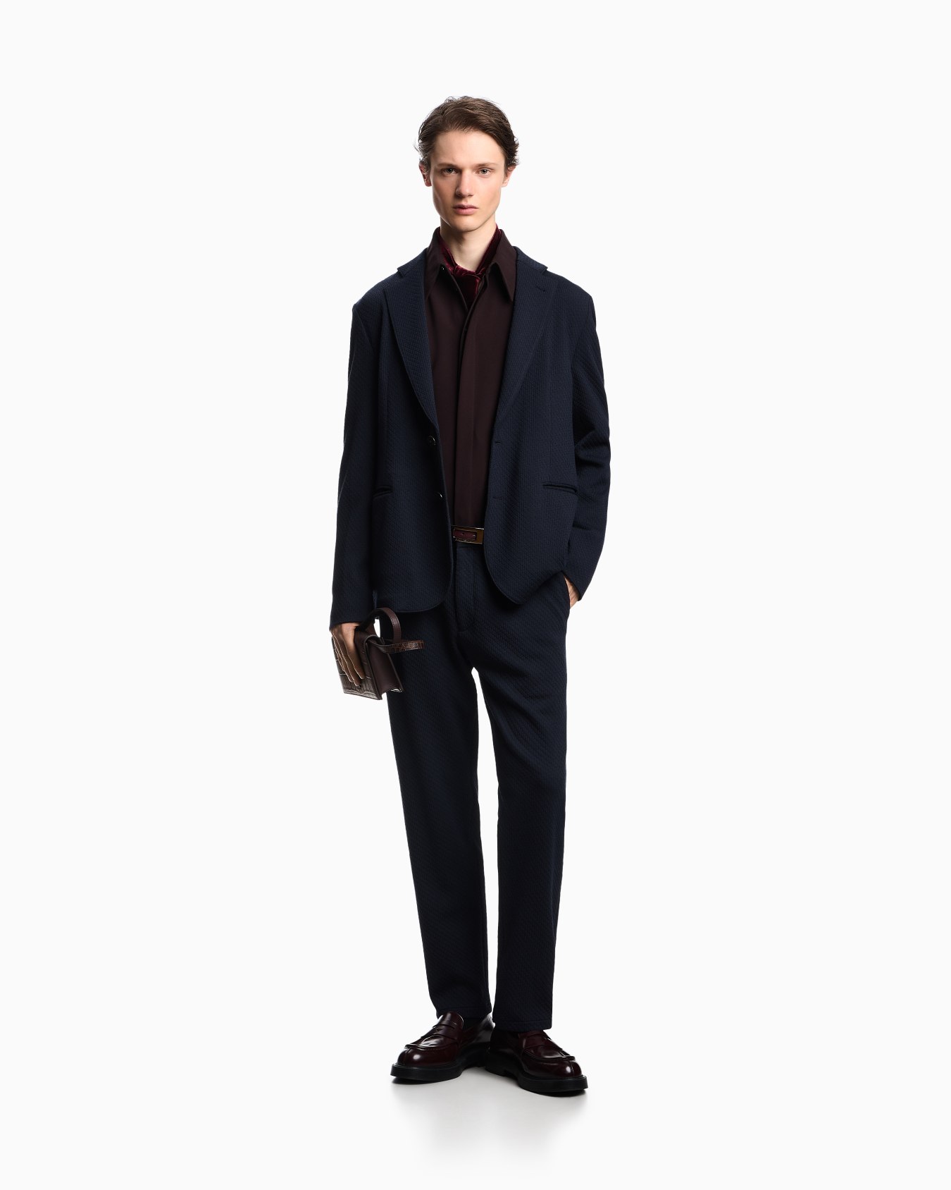 Jacquard double jersey knit chinos Slide 1