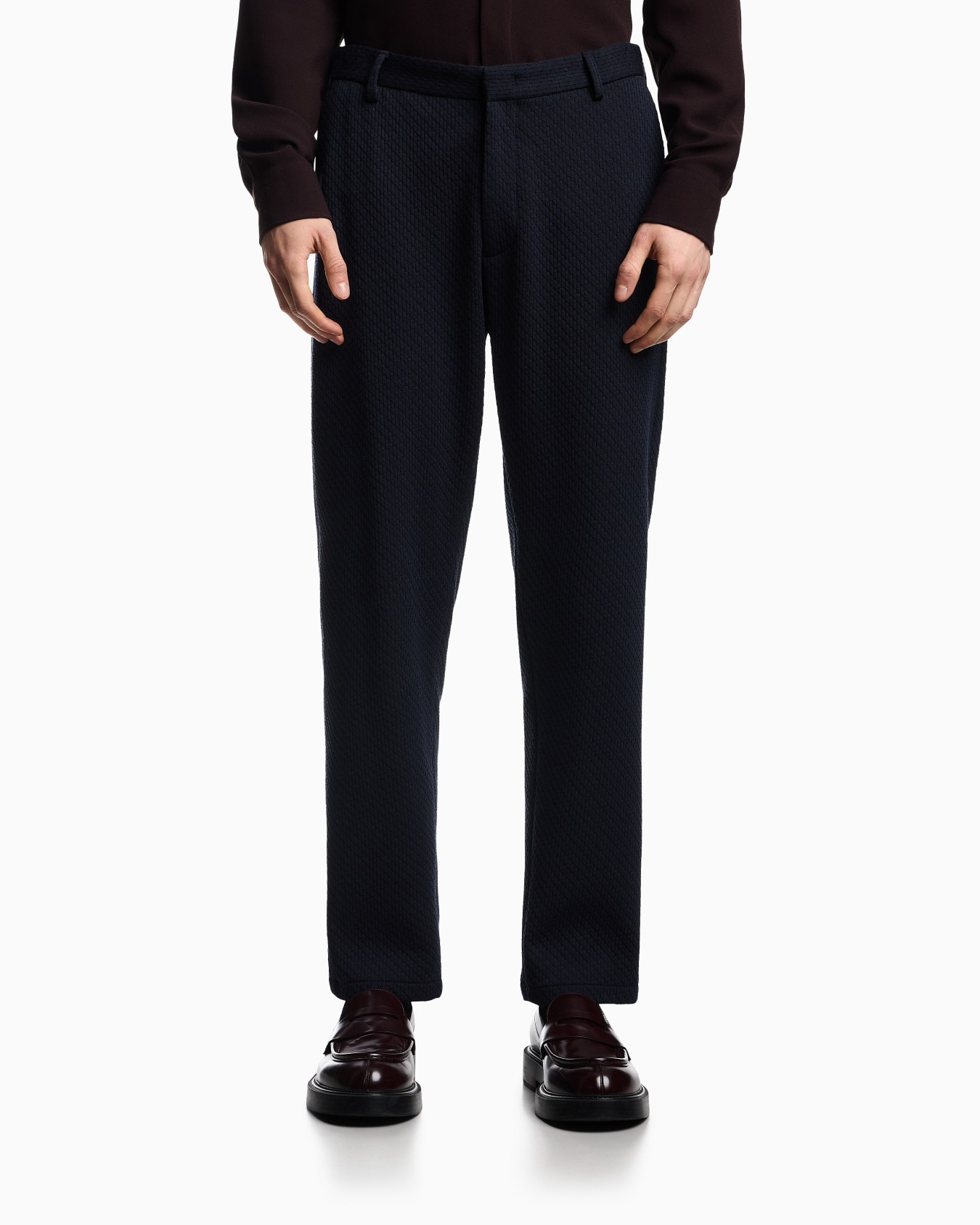 Jacquard double jersey knit chinos Slide 3