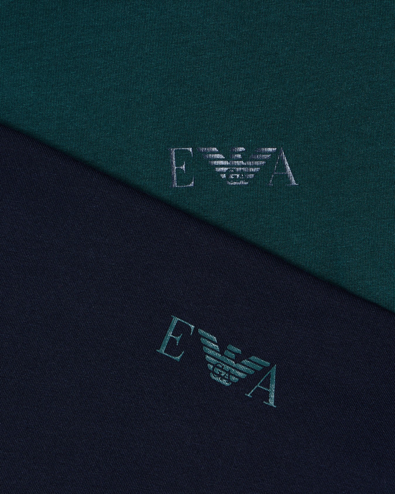 Two-pack of loungewear fitted T-shirts with a bold monogram logo Slide 3