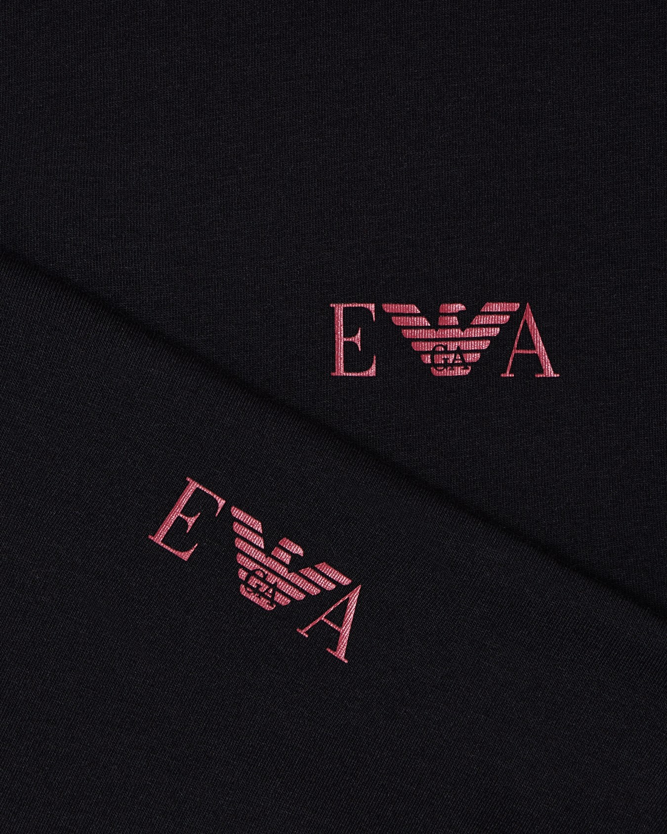 Two-pack of loungewear fitted T-shirts with a bold monogram logo Slide 3
