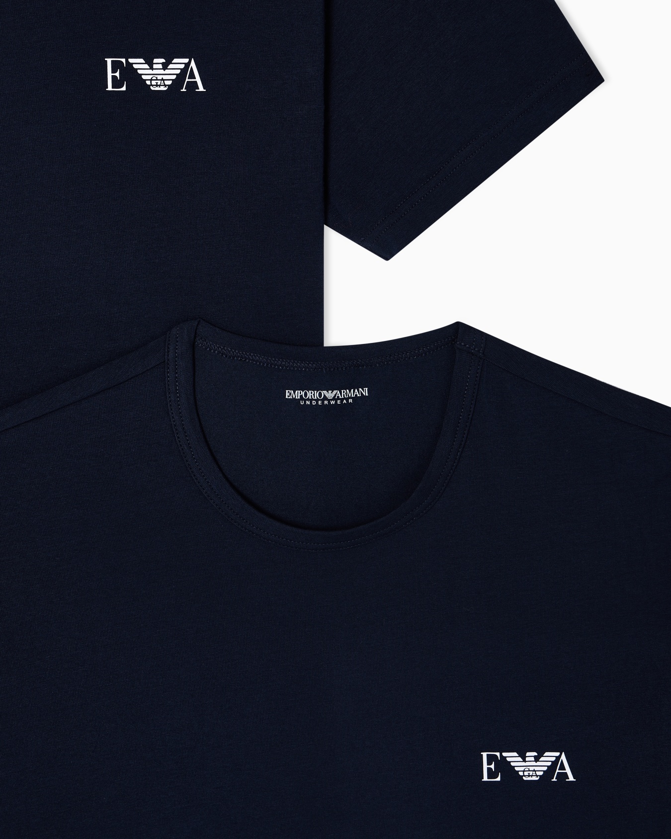 Two-pack of stretch jersey fitted loungewear T-shirts Slide 3