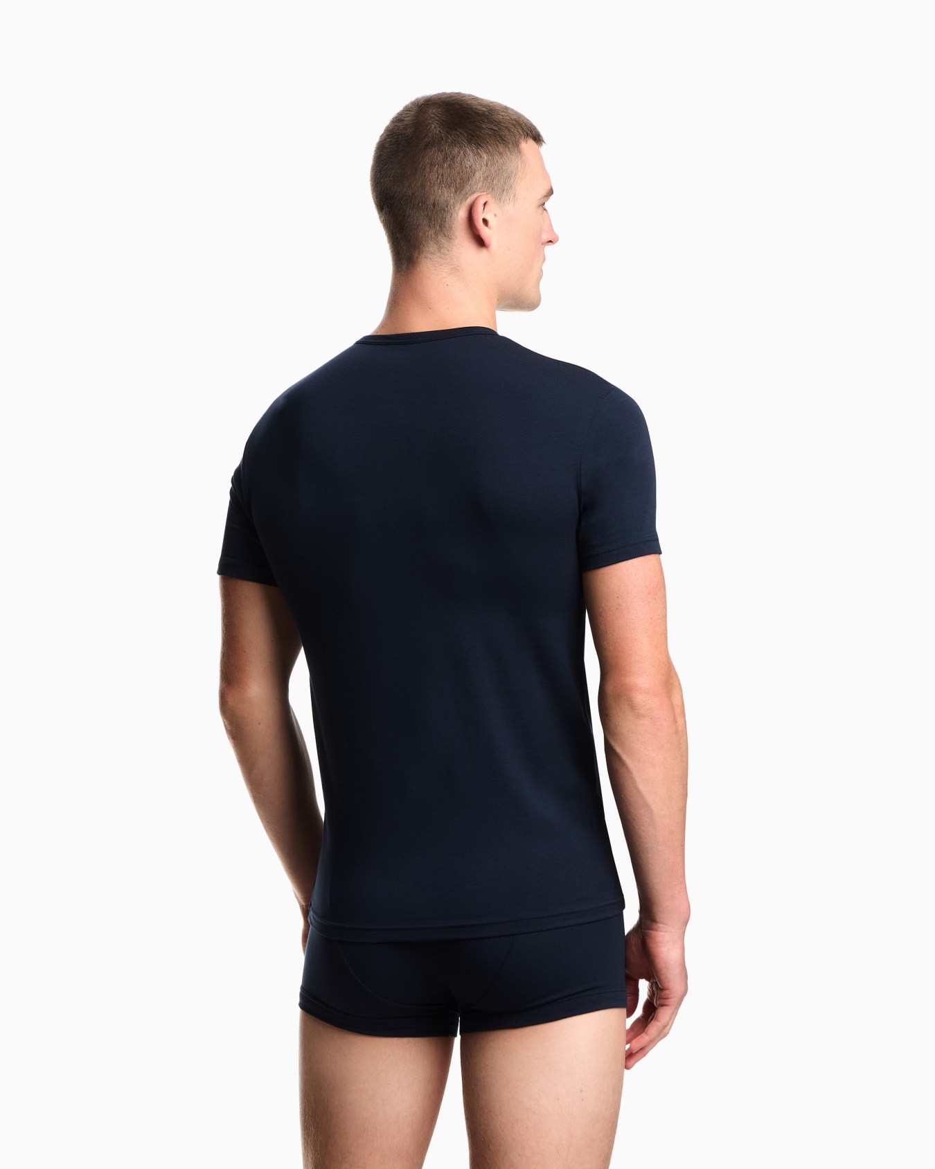Two-pack of stretch jersey fitted loungewear T-shirts Slide 2